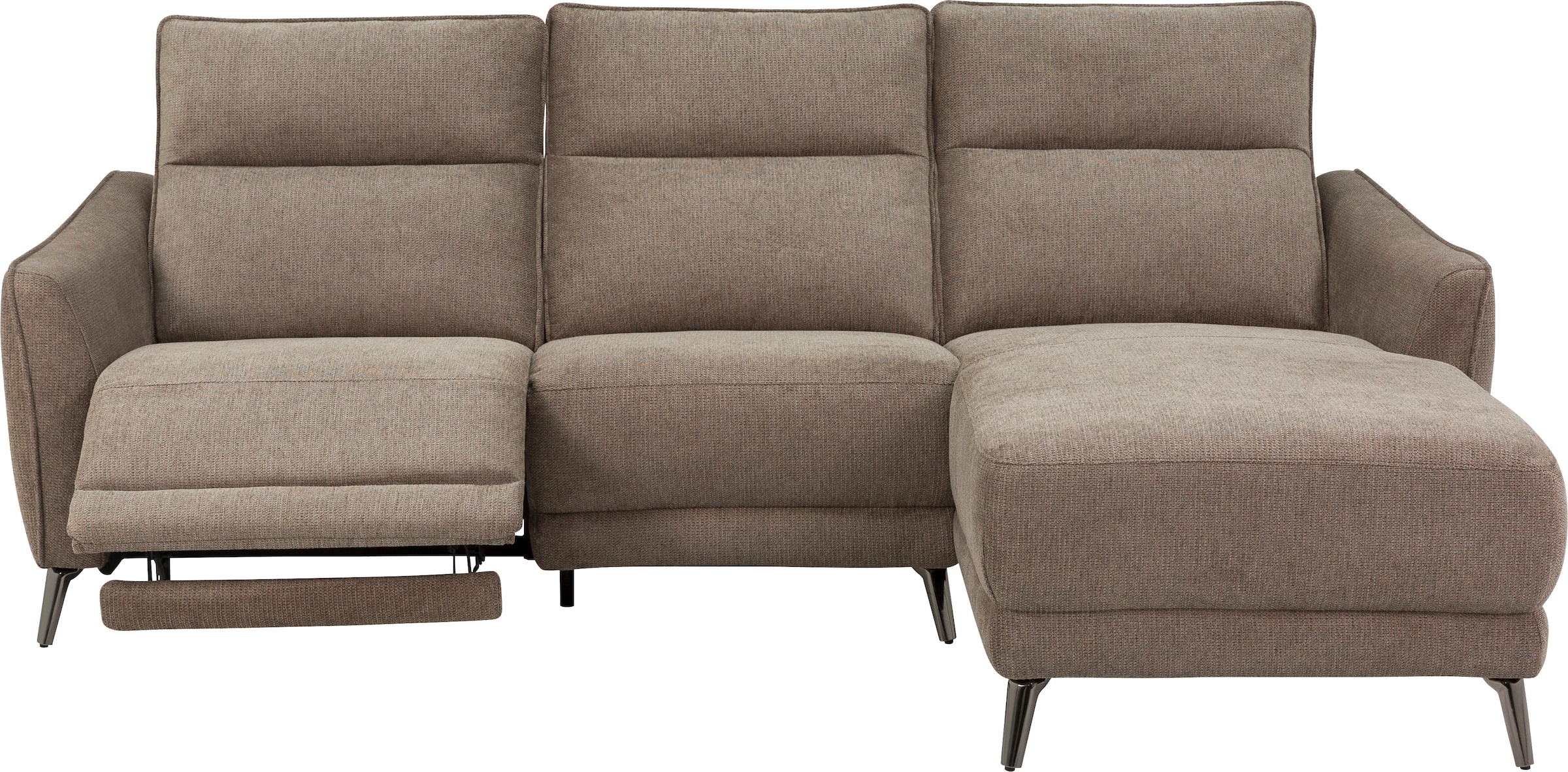 INOSIGN Ecksofa »TAYLER 3-Sitzer, L-Form (Breite 239cm), elektr. Relaxfunktion, USB A/C«, und Recamiere, Liegefunktion durch Recliner, Federkernpolsterung