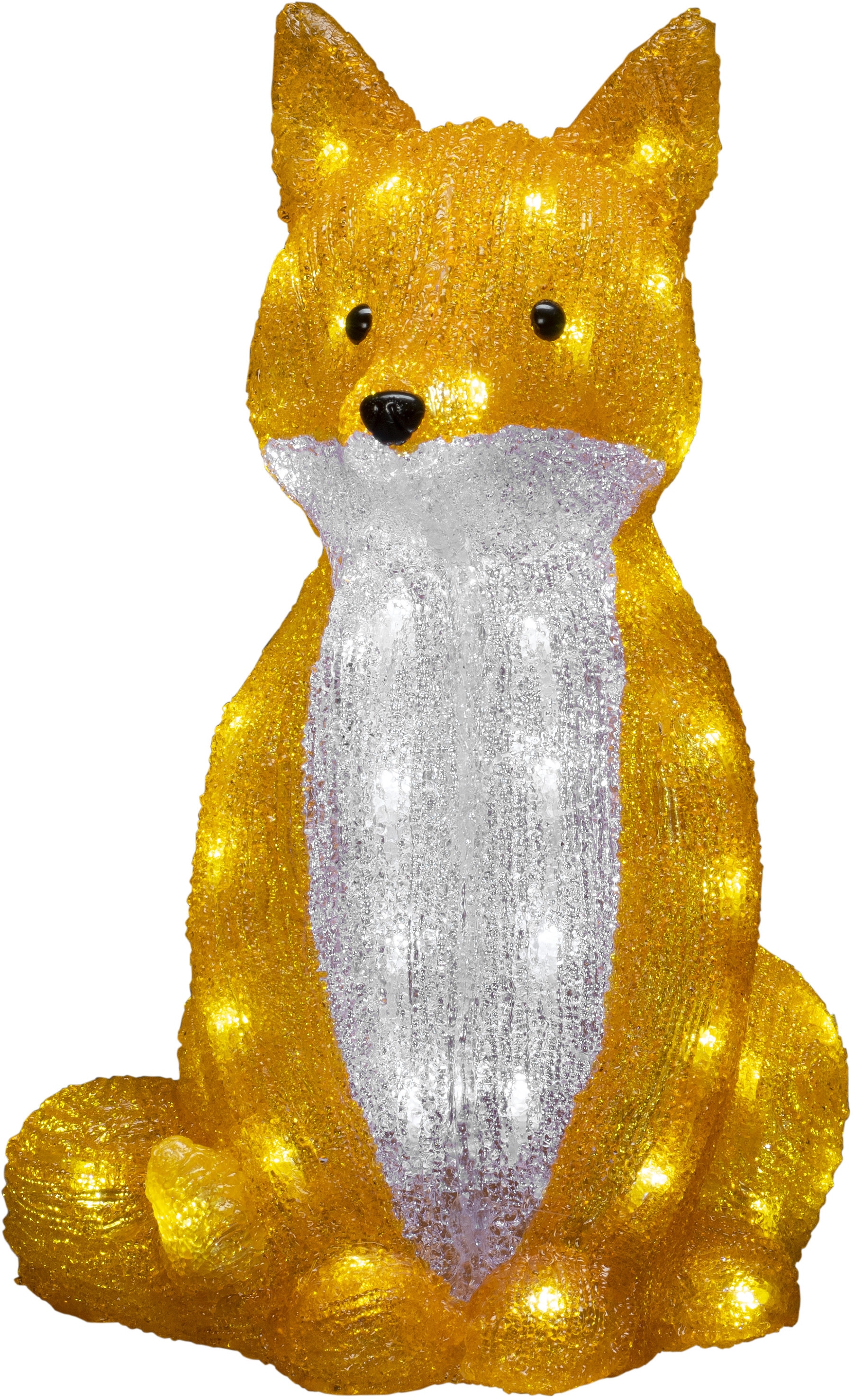 KONSTSMIDE Weihnachtsfigur »Weihnachtsdeko 64 sitzend, weiße Dioden Acryl LED kalt Fuchs, | aussen«, BAUR
