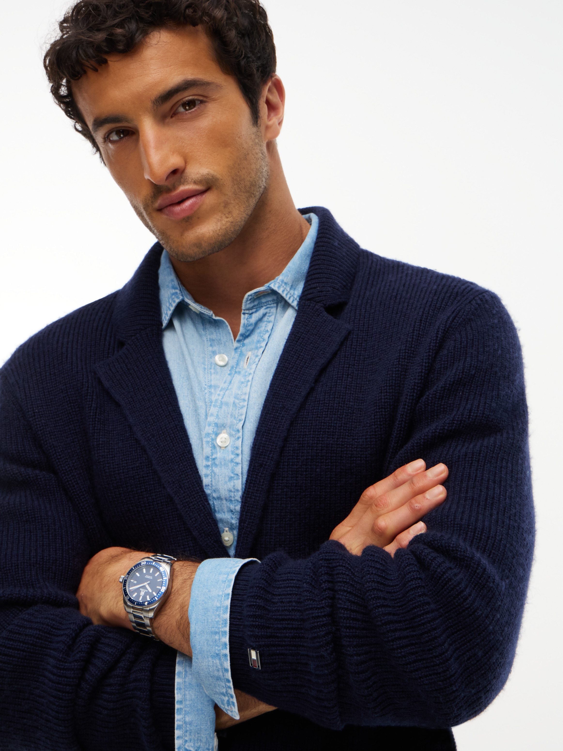 Tommy Hilfiger Cardigan »NY KNITTED CARDIGAN« im Sakko-Optik, normale Passform