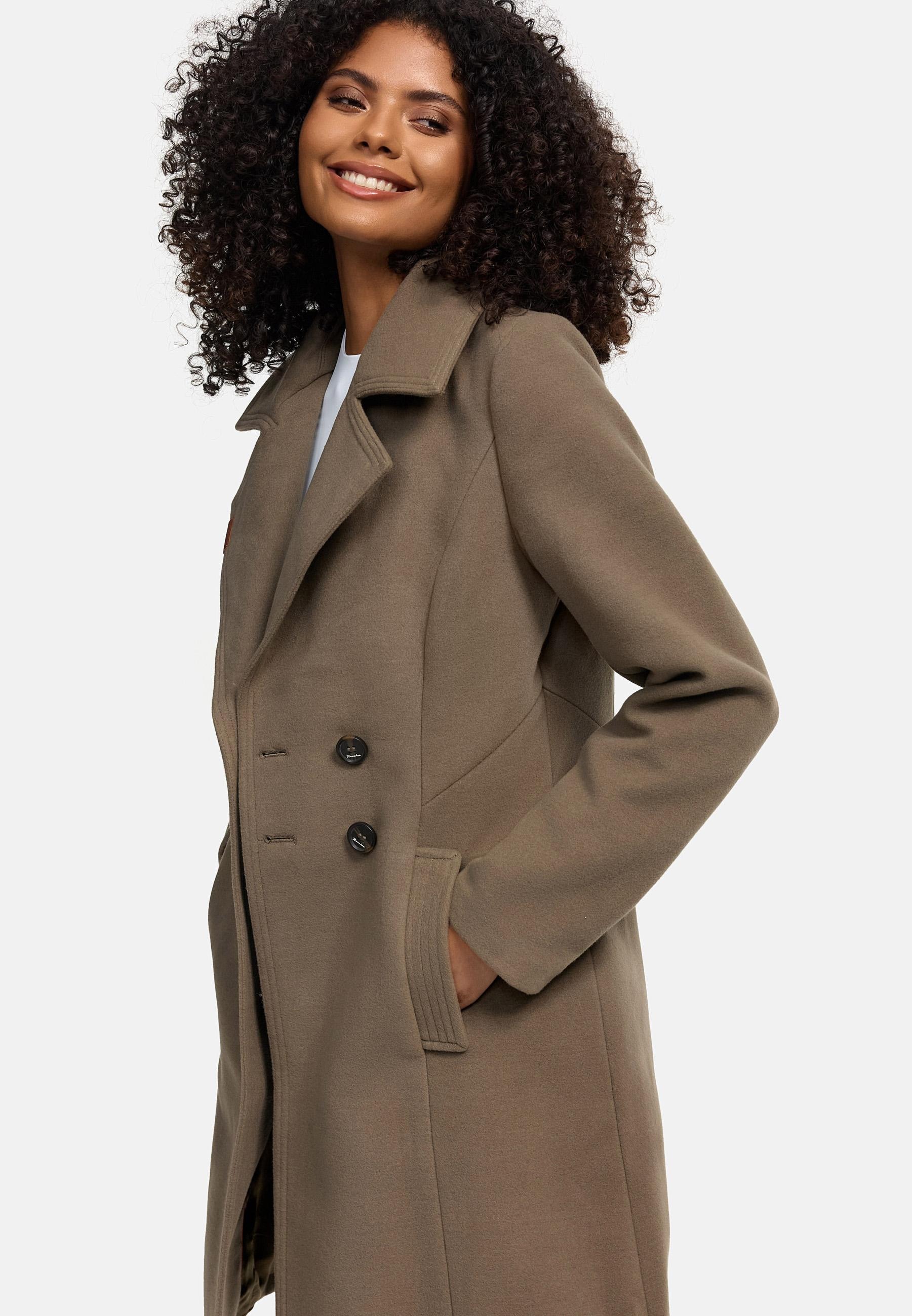 Navahoo Wintermantel »Wooly«, edler Damen Trenchcoat in Wollmantel-Optik