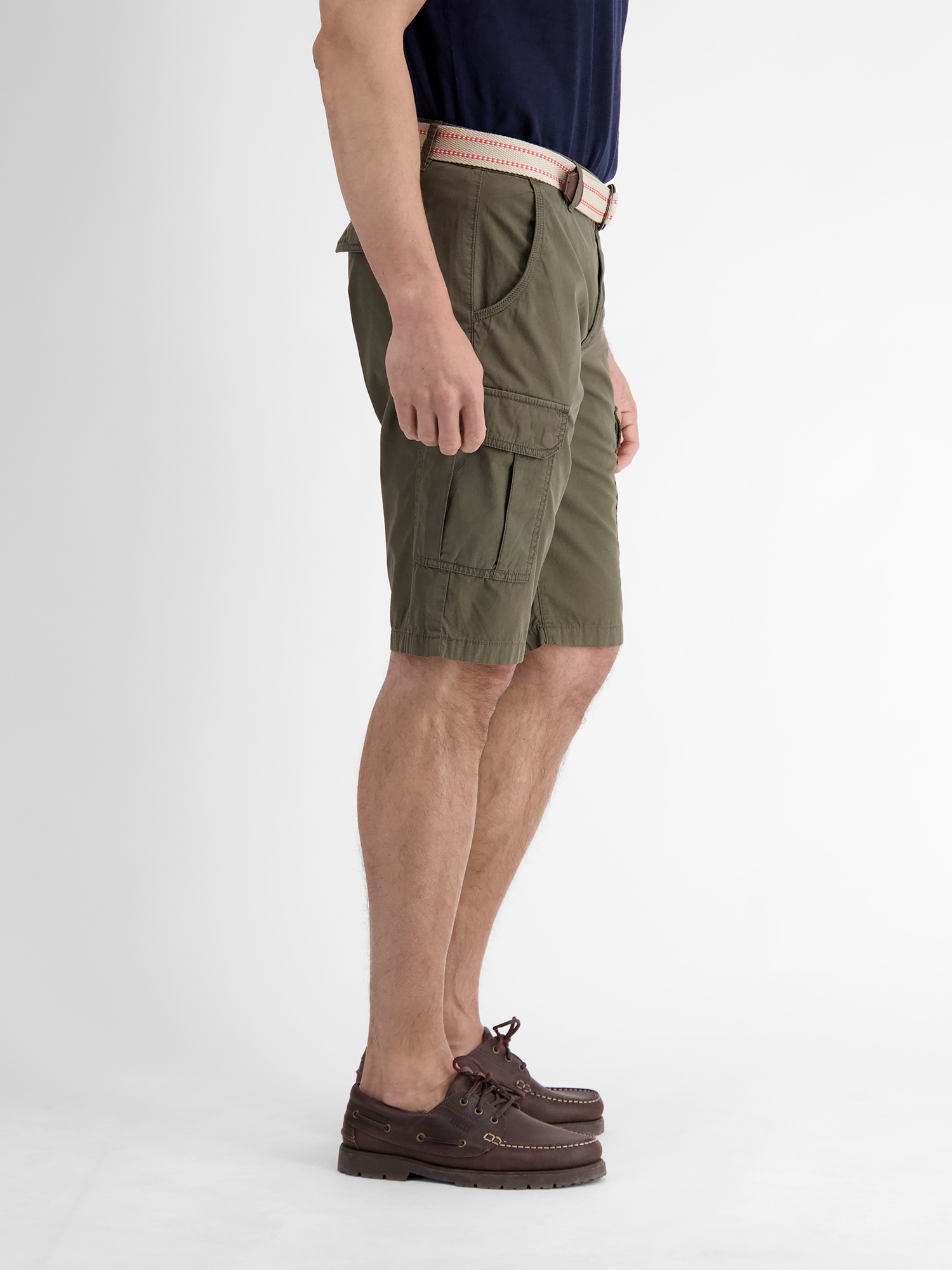 LERROS Bermudas »Cargo-Bermuda mit Gürtel«  Bequem geschnittene Bermuda für den Sommer, Einfarbig, 100% Baumwolle