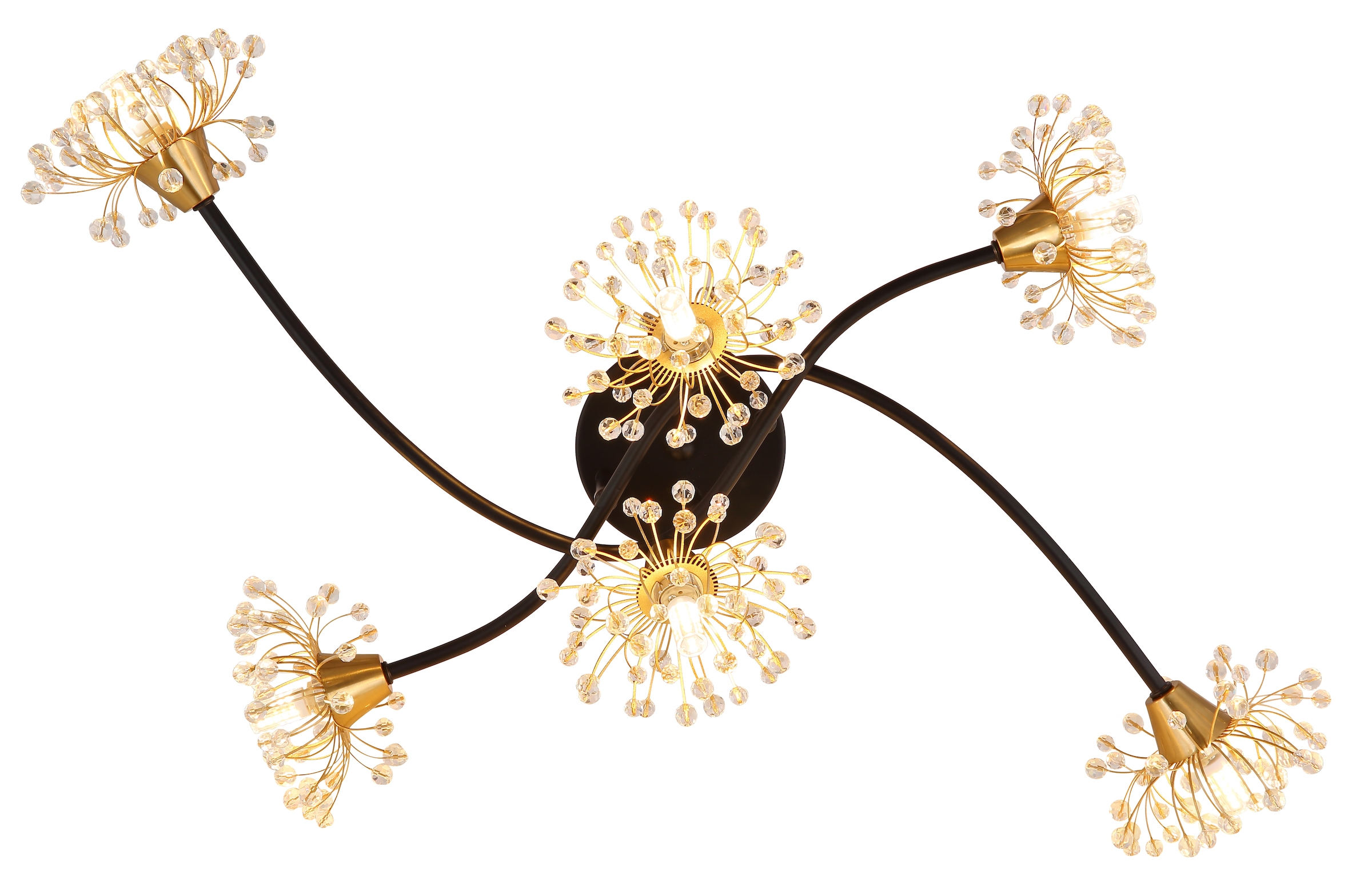 GLOBO LIGHTING Deckenleuchte »FIORE«, Leuchtmittel G9 | ohne Leuchtmittel, Deckenlampe/goldfarben/Acrylkristalle/Wohnzimmer/Schlafzimmer