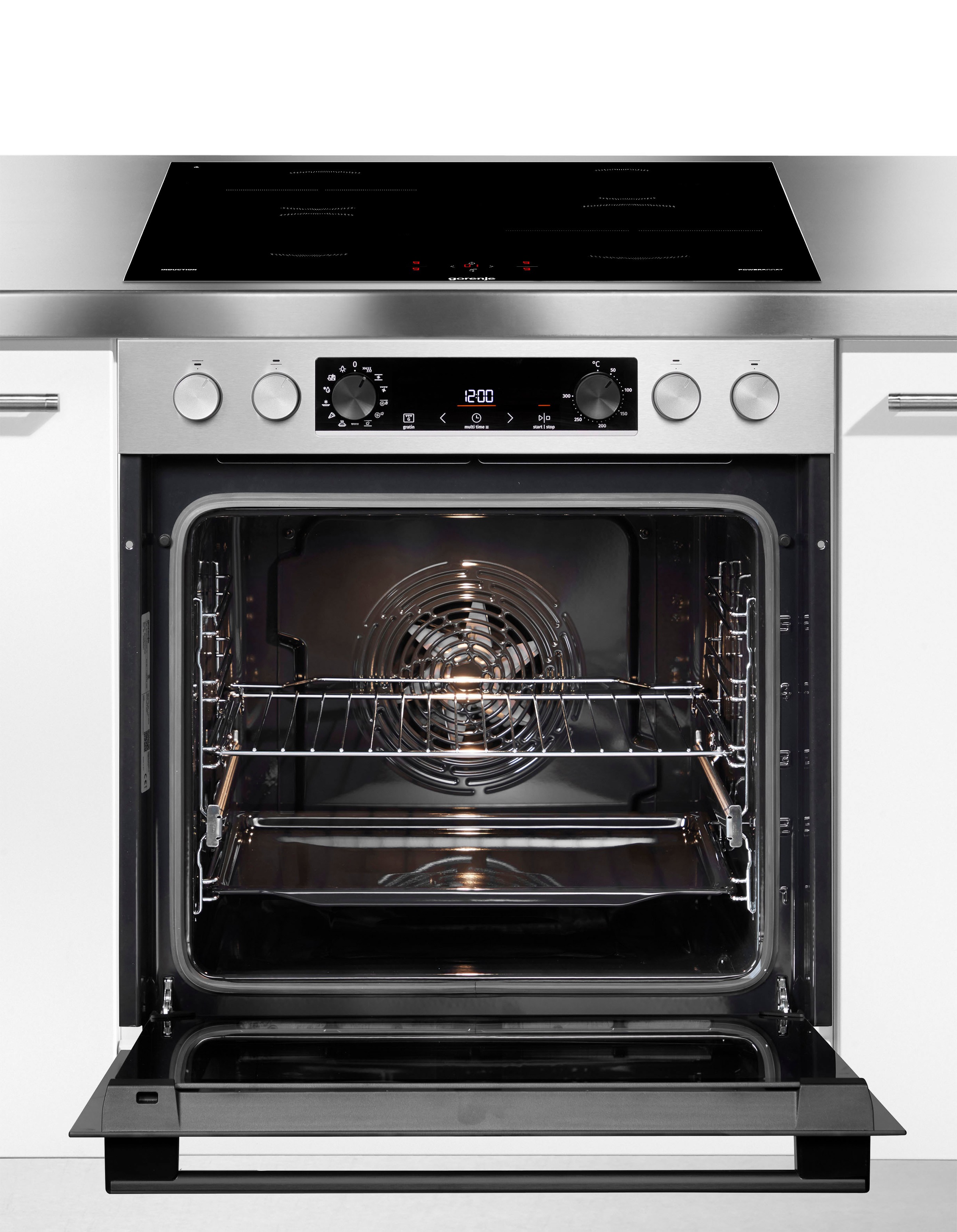 Thumbnail - GORENJE Induktions Herd-Set "BCSIB737OTX" mit 1-fach-Teleskopauszug ecoClean Plus 1 Stk. tlg. Pizzafunktion mit 300 C – ...