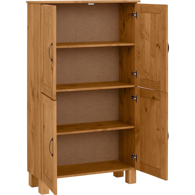 kaufen 75 Home affaire FSC®-zertifiziertes 130 cm Midischrank BAUR Massivholz, | Höhe Breite cm, »Rodby«,