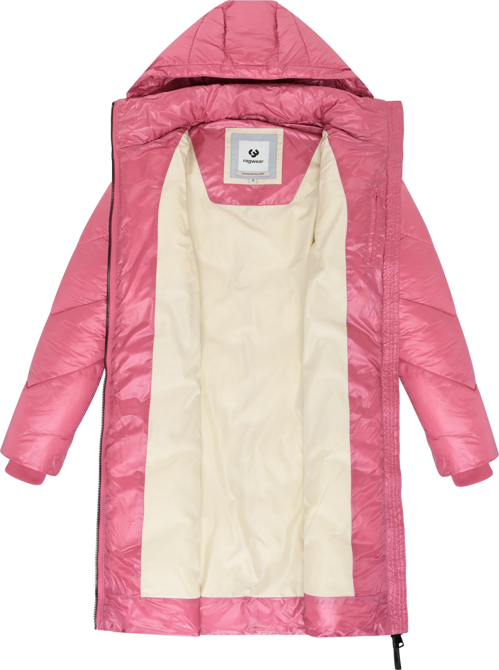 Ragwear Wintermantel »Rebelka Shiny«, Glänzender Winter Steppmantel mit Kapuze