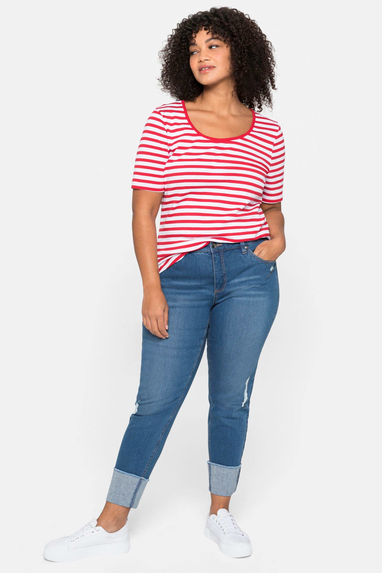 Sheego Kurzarmshirt "T-Shirt", (1 tlg.) günstig online kaufen