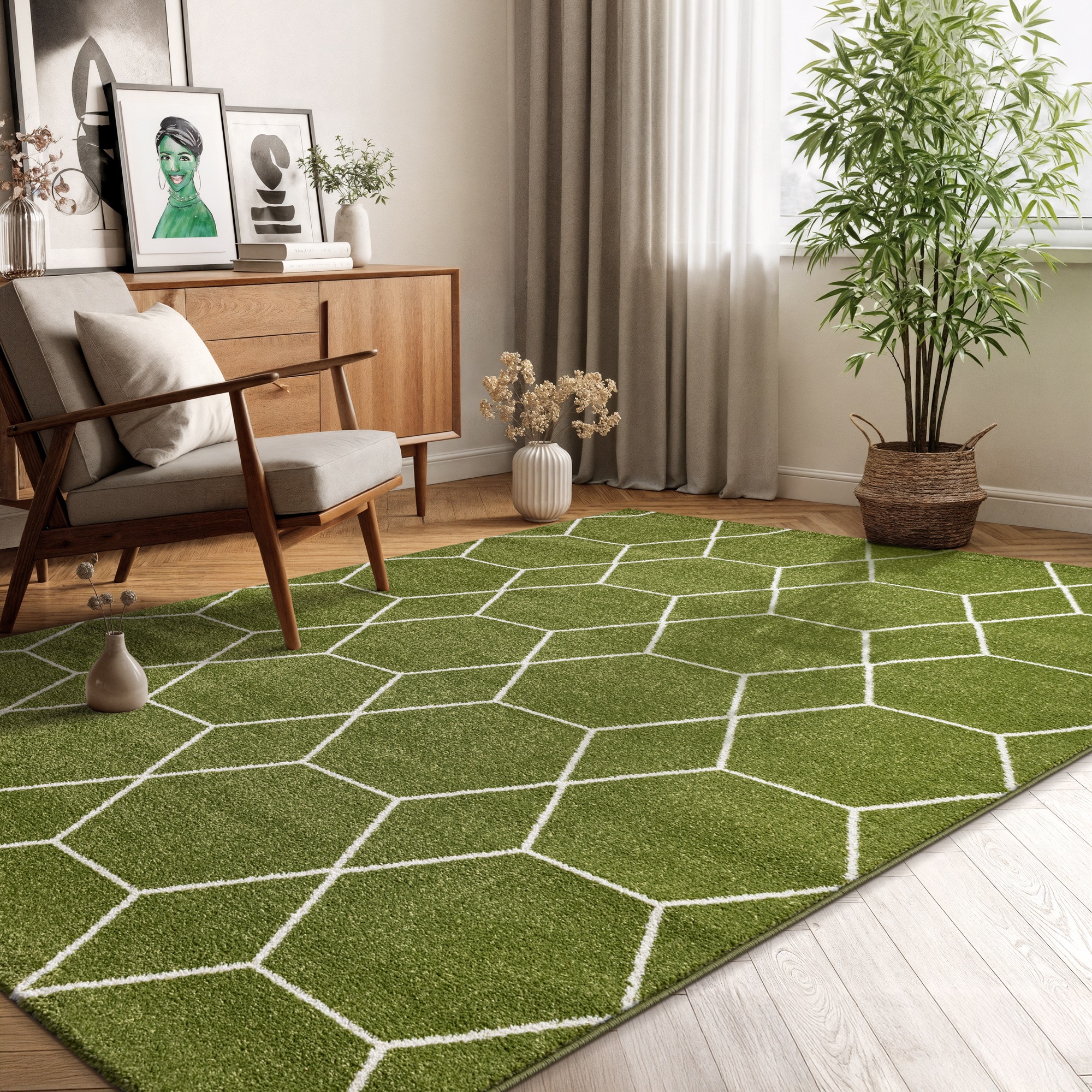 Sanat Teppich "Trellis" rechteckig 10 mm Höhe Kurzflor, skandi, boho, auch günstig online kaufen