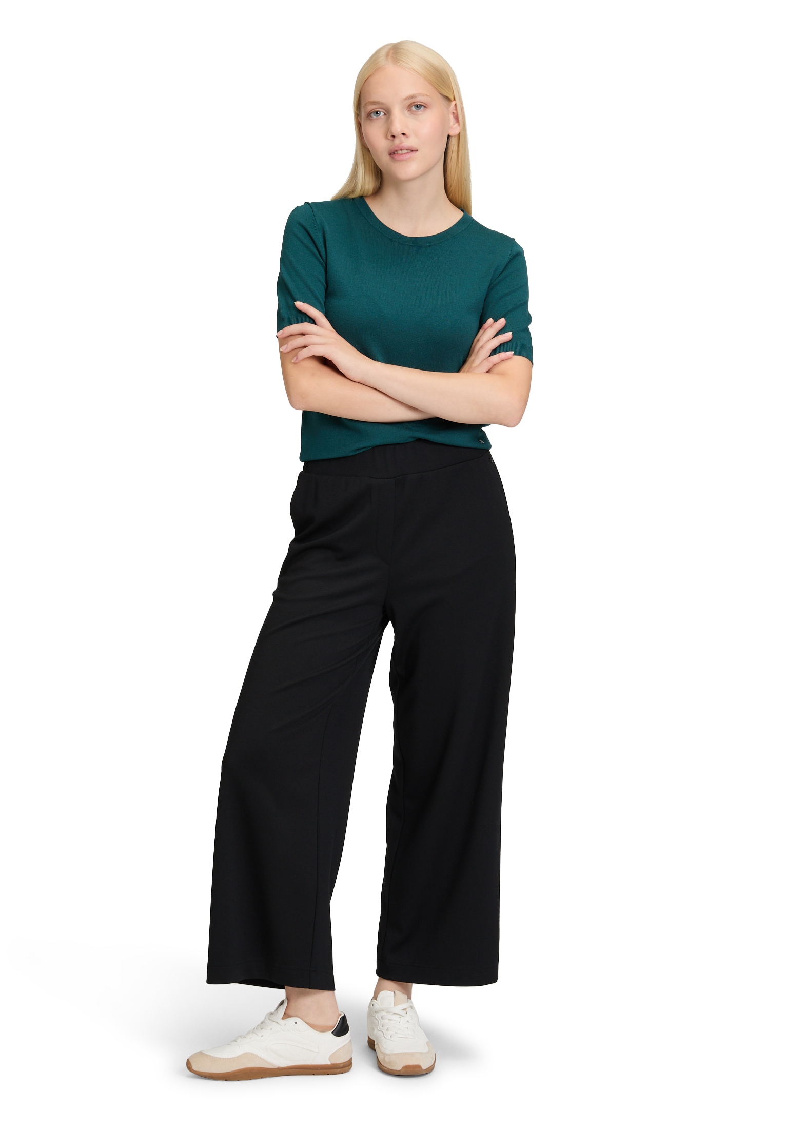 Betty&Co Kurzarmshirt »Betty & Co Damen Feinstrickpullover mit Rundhalsausschnitt«, (1 tlg.)