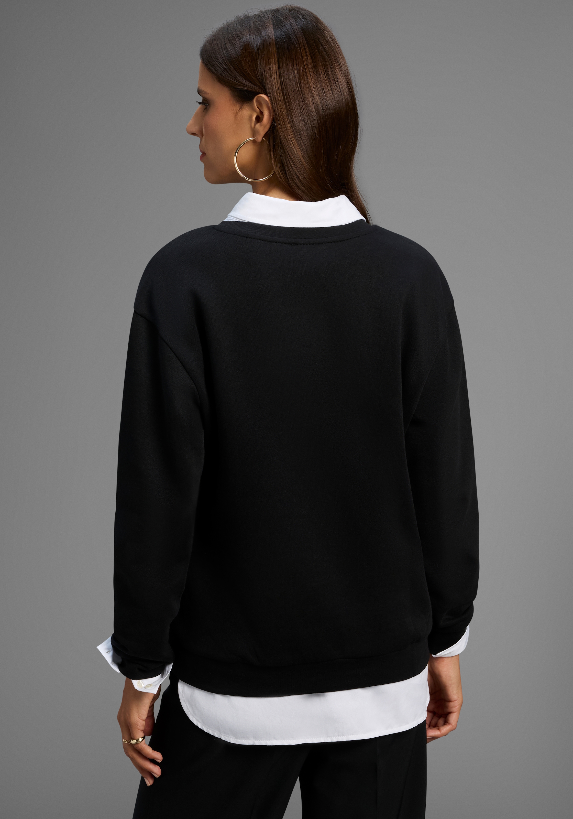 Laura Scott Sweater, Weiche Baumwollmischung mit Rundhalsausschnitt und Blumenprint