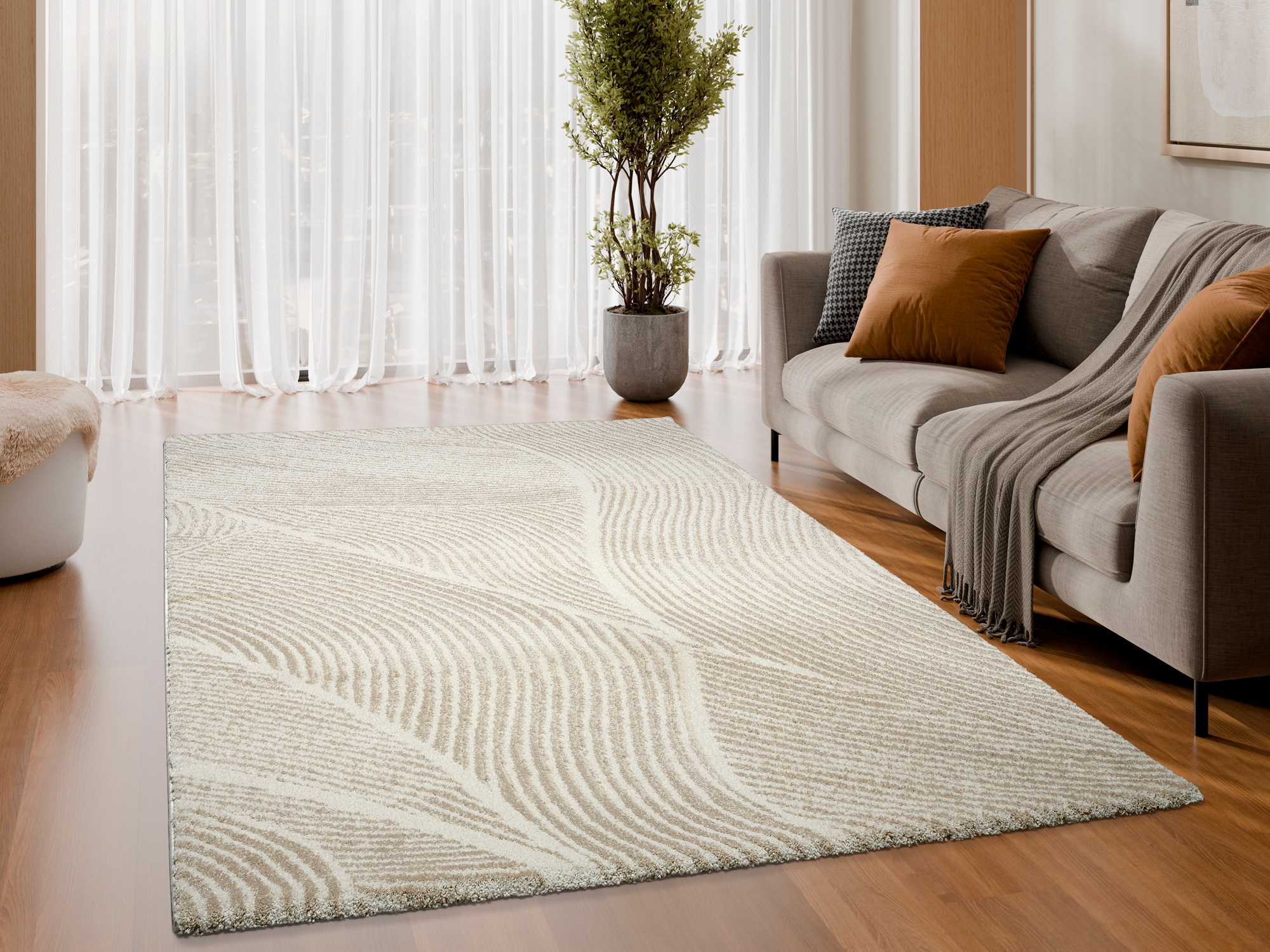 OCI DIE TEPPICHMARKE "LIV PATH, auch als Läufer und in Rund" rund 20 mm Höhe hochwertiger Design Teppich, pflegeleicht, auch in quadratisch