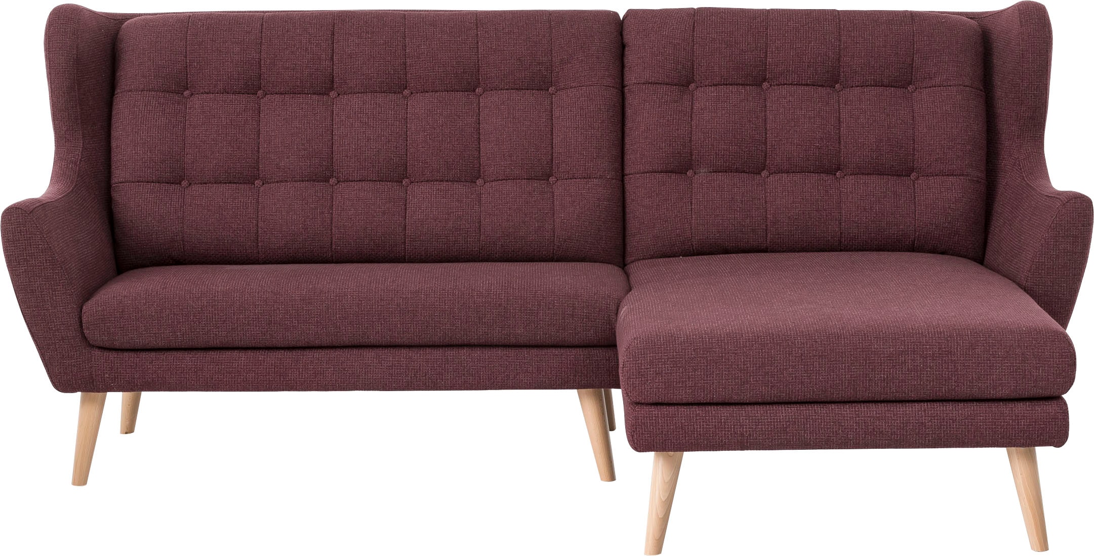 Leonique Kampinė sofa »Louanne L-Form« su medinės kojos