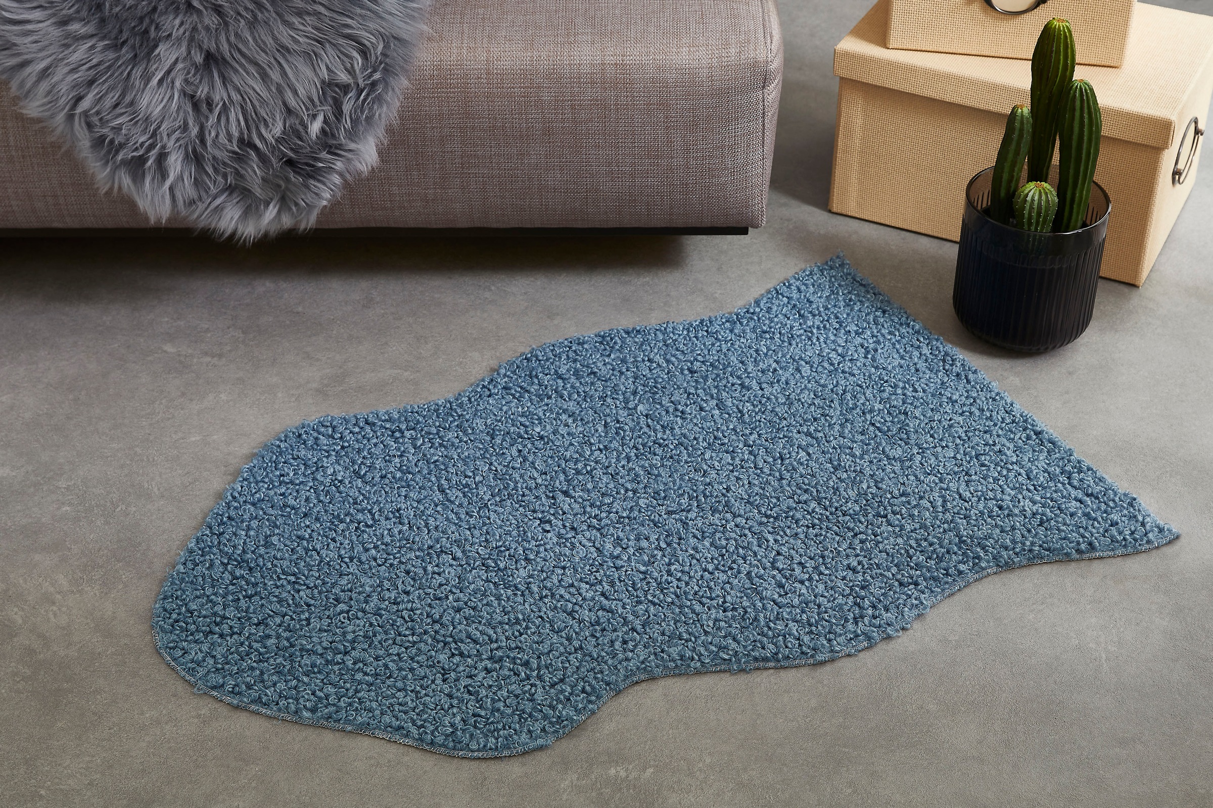 my home Fellteppich "Lapua" fellförmig 25 mm Höhe Uni Farben, weich & flaus günstig online kaufen