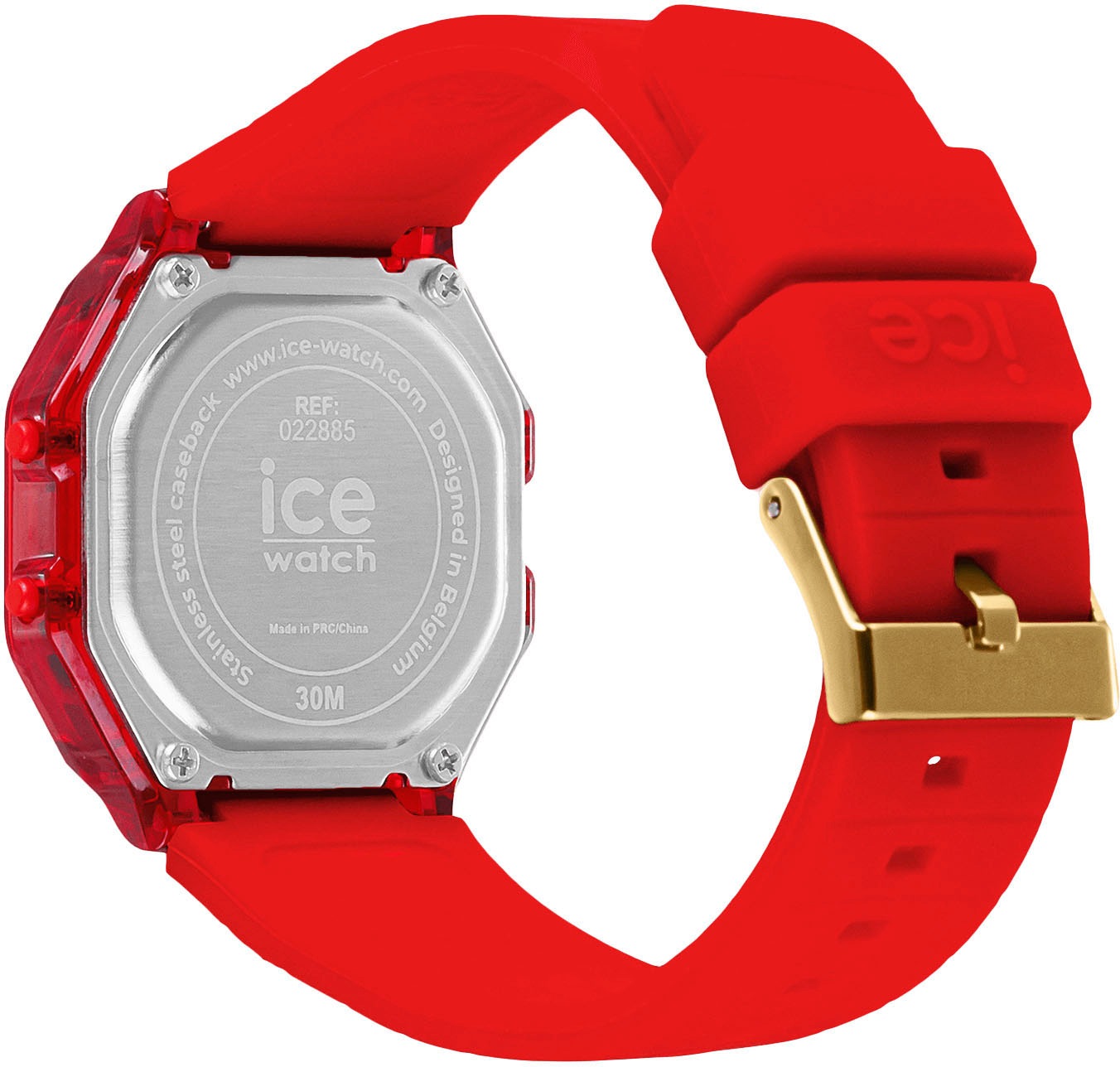 ice-watch Chronograph »ICE digit retro - Clear - Small«, Armbanduhr, Quarzuhr, Damenuhr, Silikonarmband, Datum, digital