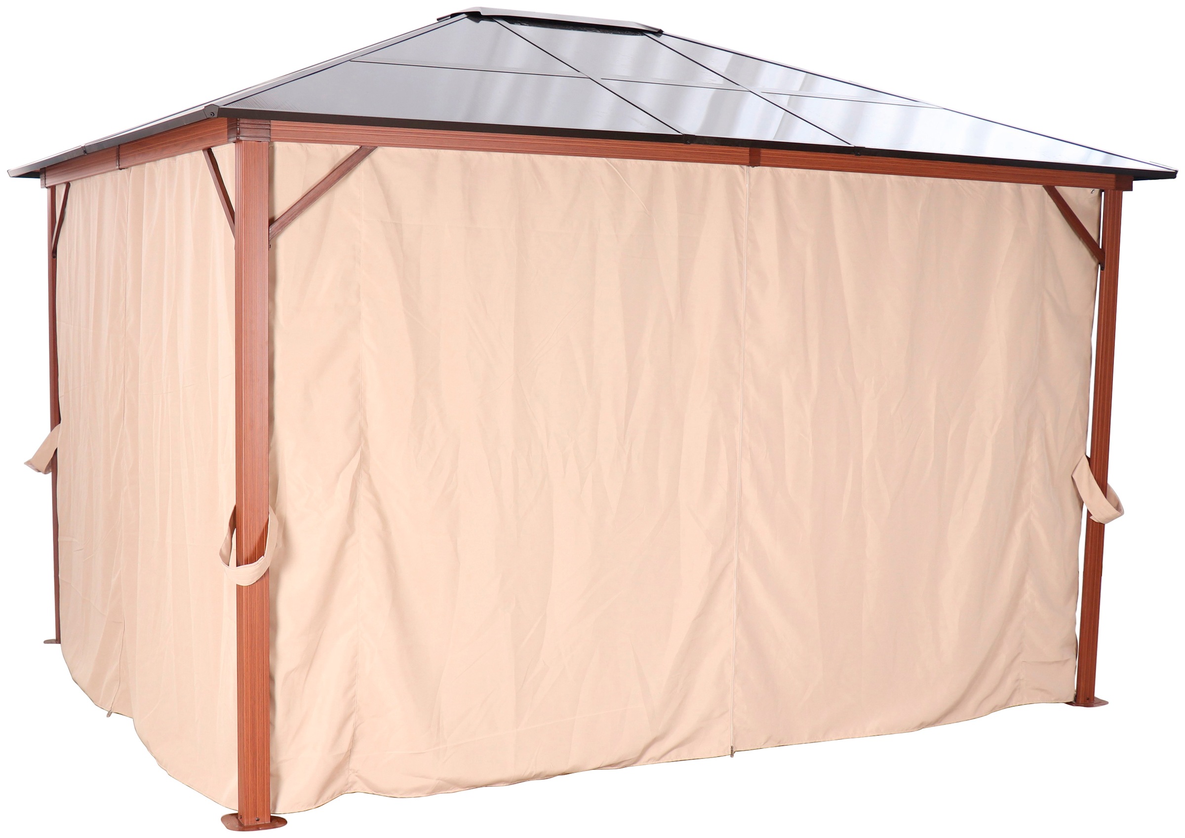 KONIFERA Pavillon Holzoptik Braun/Beige 300x365cm 3