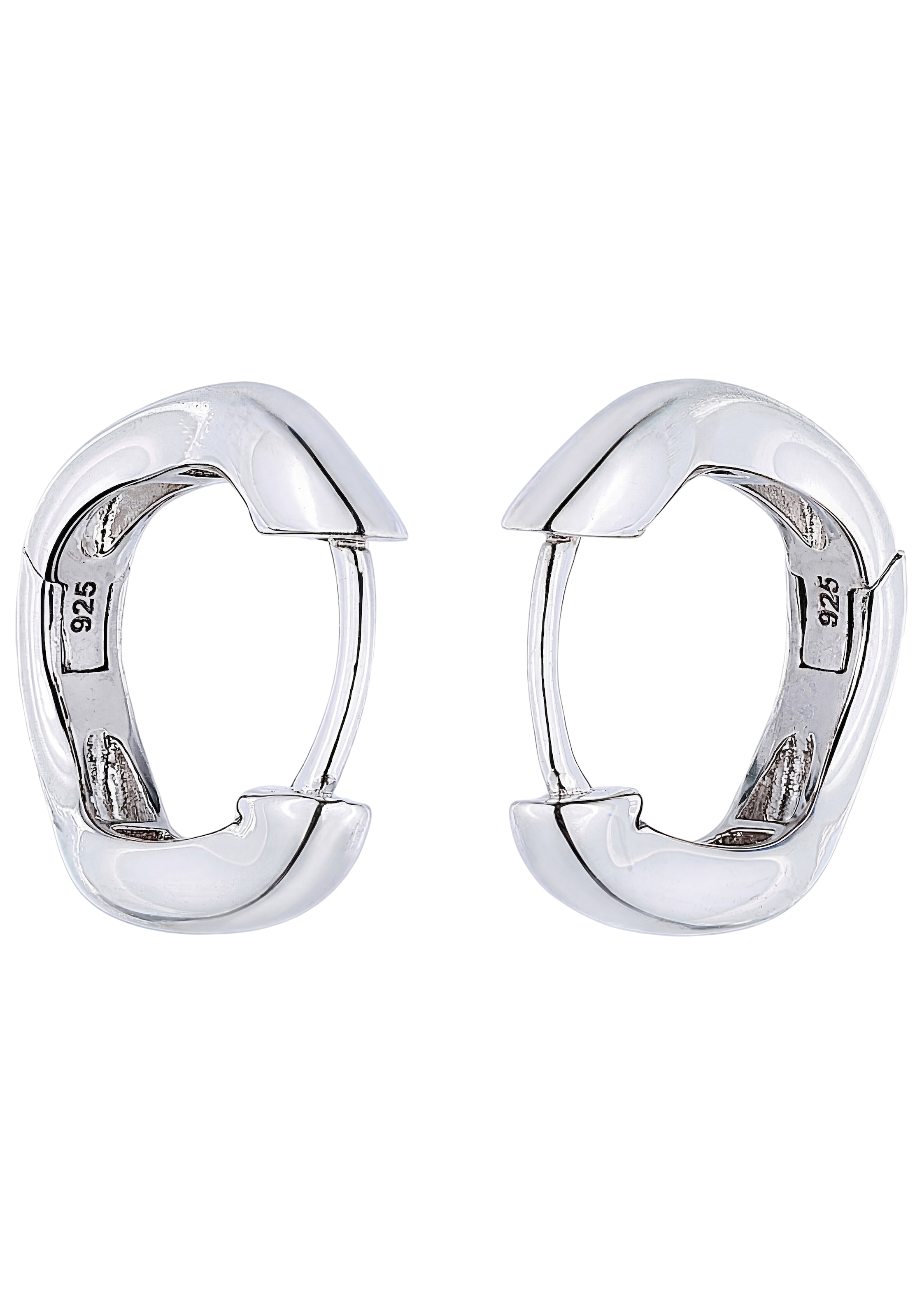 JOBO Paar Creolen »Ohrringe Welle 17 mm« 925 Silber rhodiniert oder vergoldet