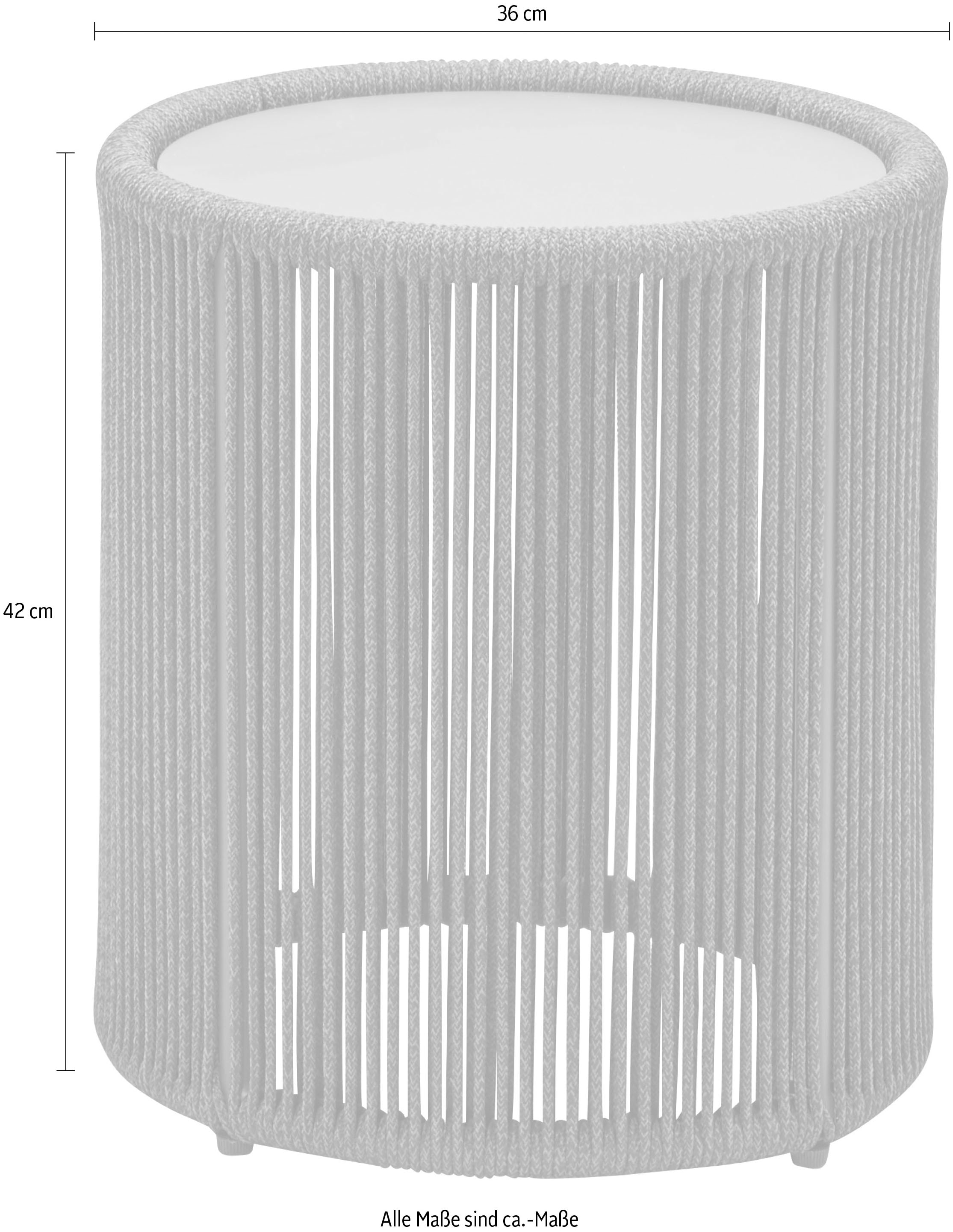 Musterring Beistelltisch »Freilicht Formentera« Kompakter Durchmesser von 36 cm, ideal für kleine Outdoor-Flächen