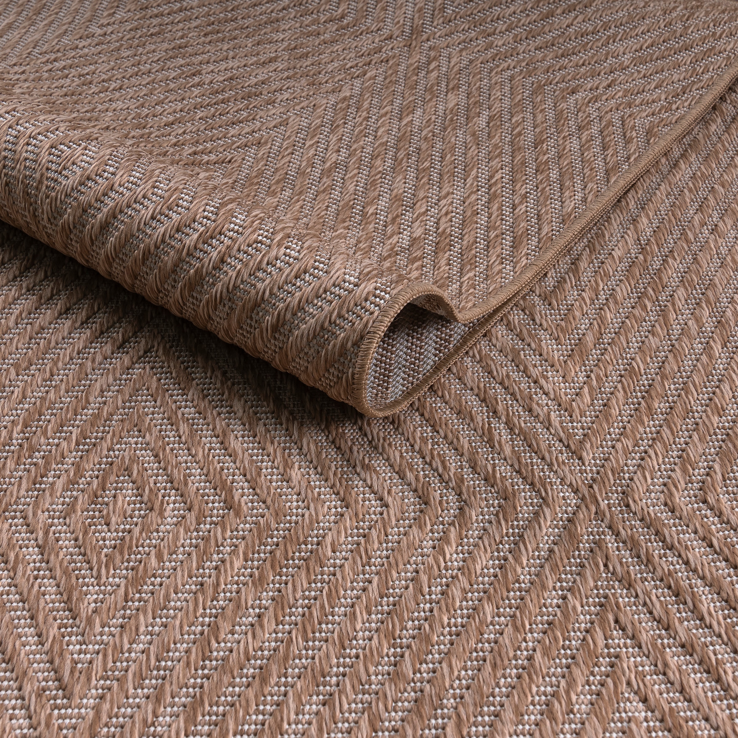 my home Teppich »Elsa, In- und Outdoor geeignet«, rechteckig, 3 mm Höhe, Sisal-Optik, Wetterfest & UV-beständig, Boho, Wohnzimmer, Camping