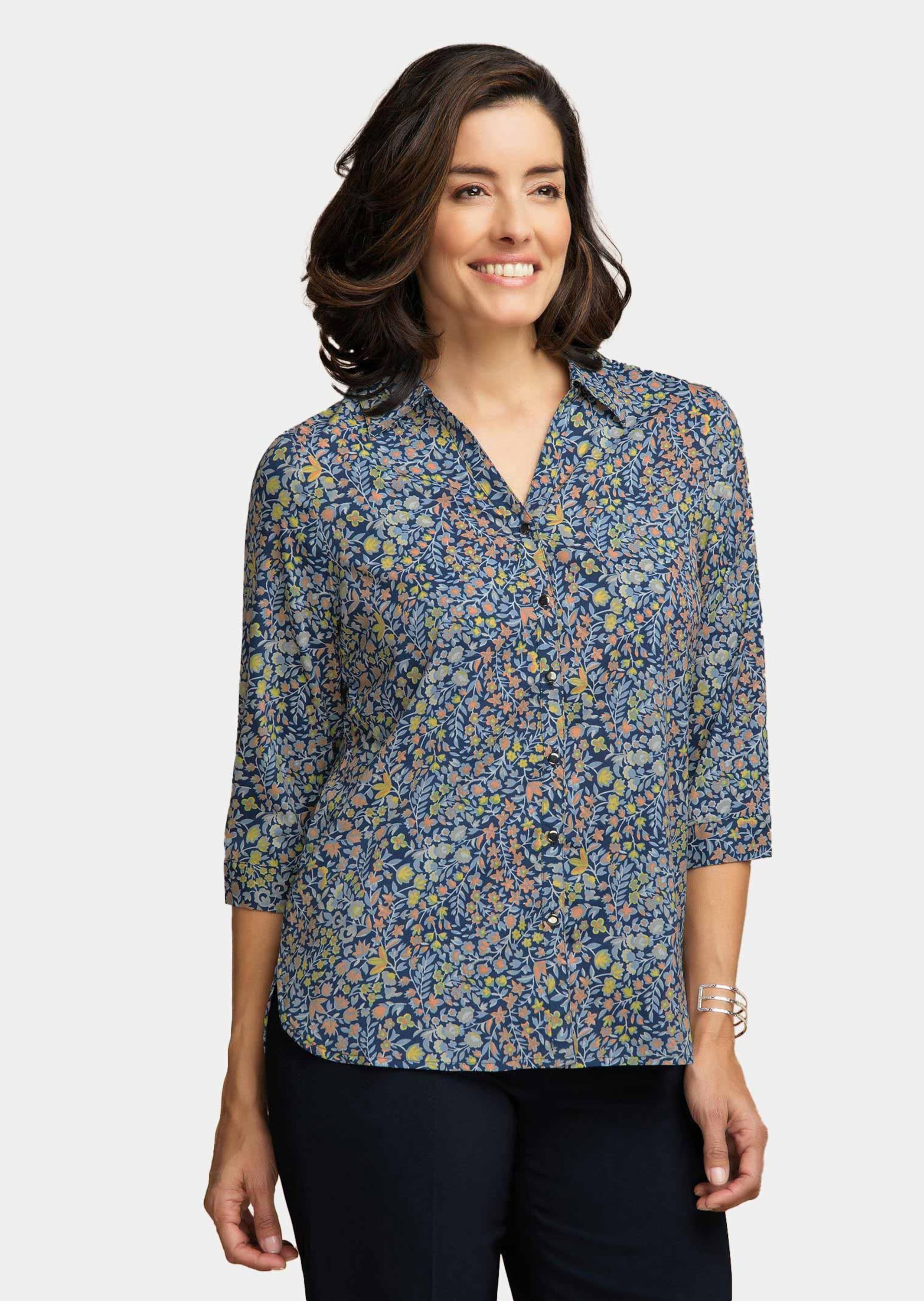 GOLDNER Hemdbluse "Kurzgröße Pflegeleichte Bluse mit 3/4-Arm" günstig online kaufen