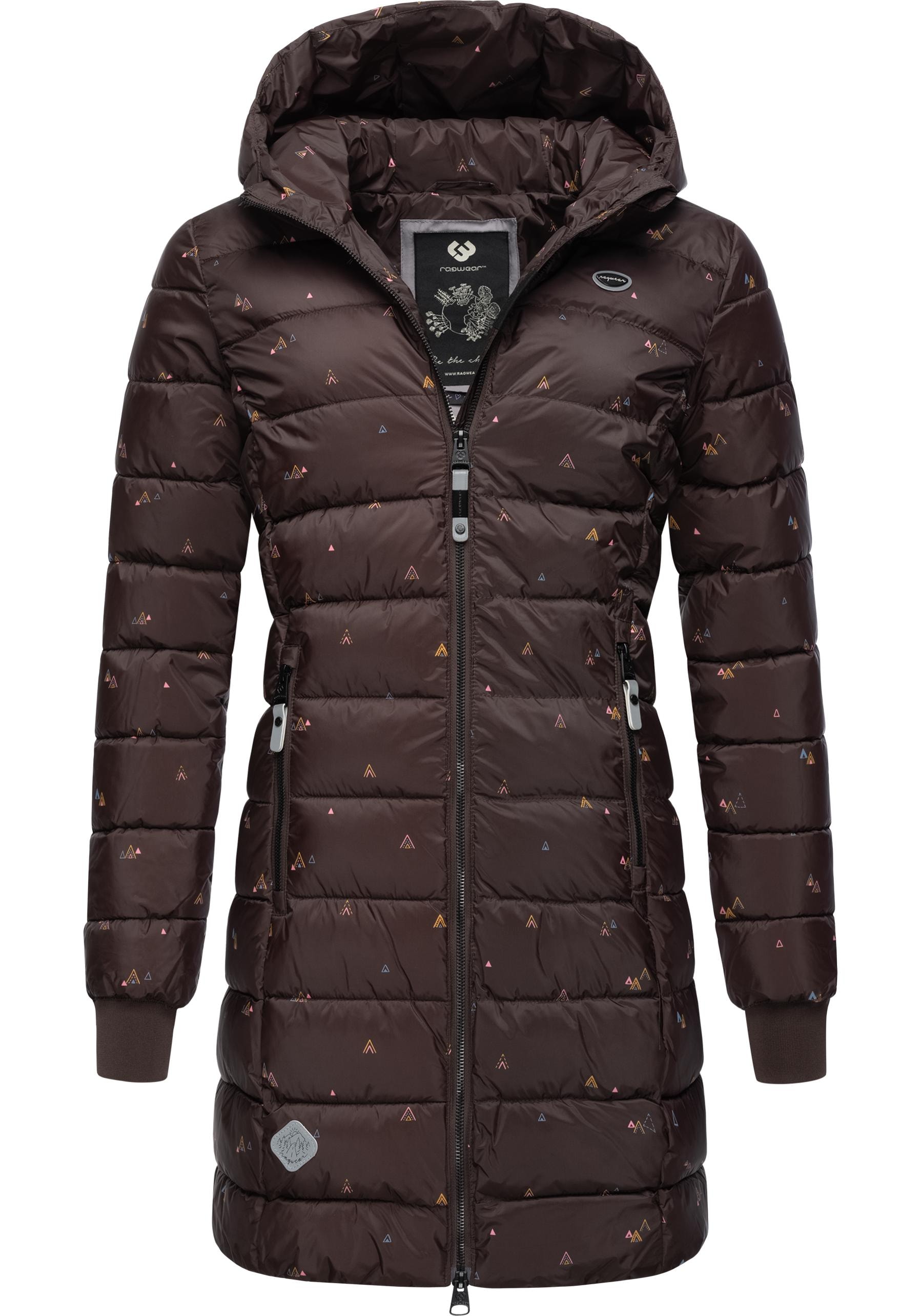 Ragwear Steppjacke "Tiasa Long" mitKapuze Gemusterte Winterjacke mit Kapuze günstig online kaufen