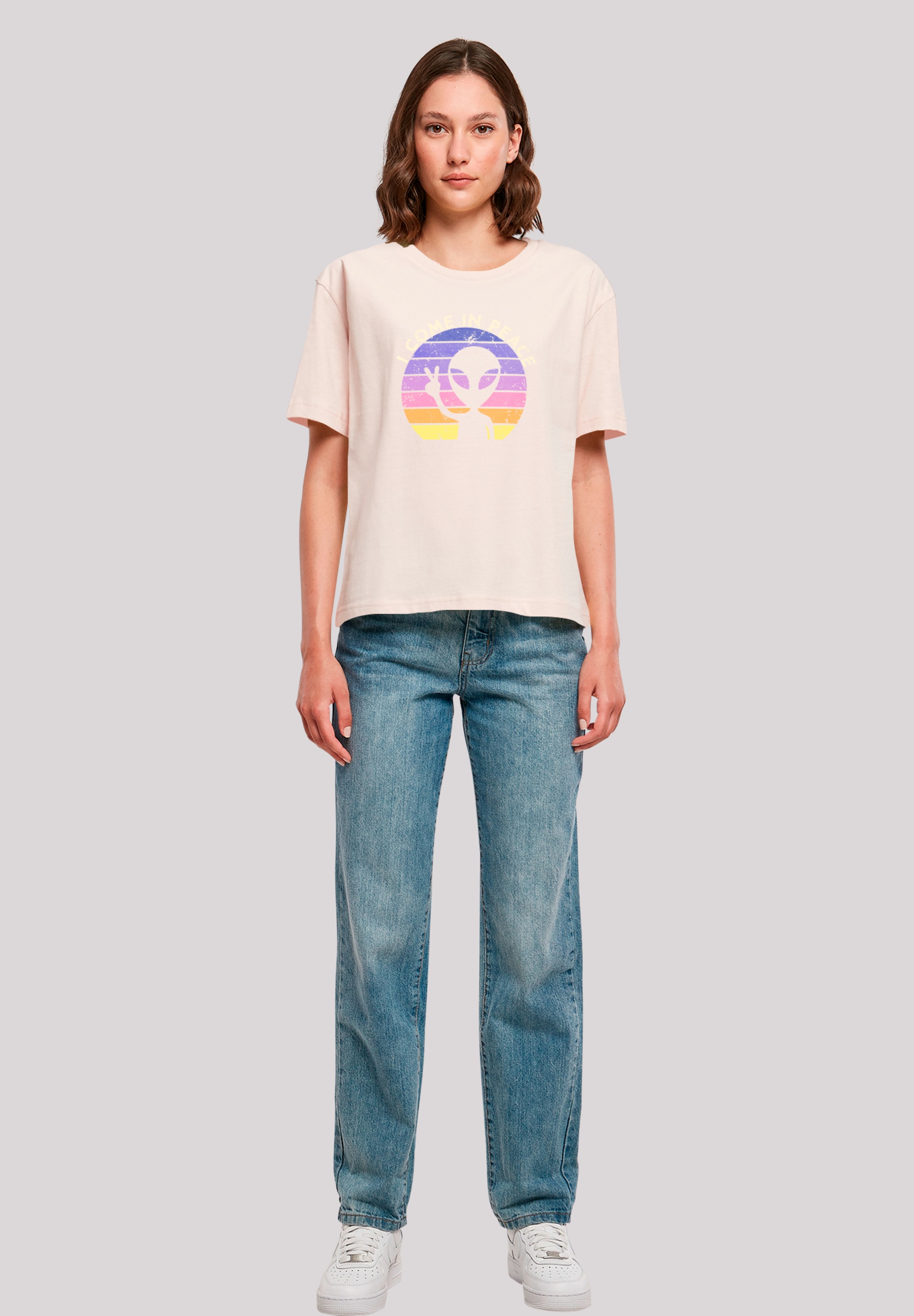 F4NT4STIC T-Shirt »Alien Peace Sunset«, Premium Qualität