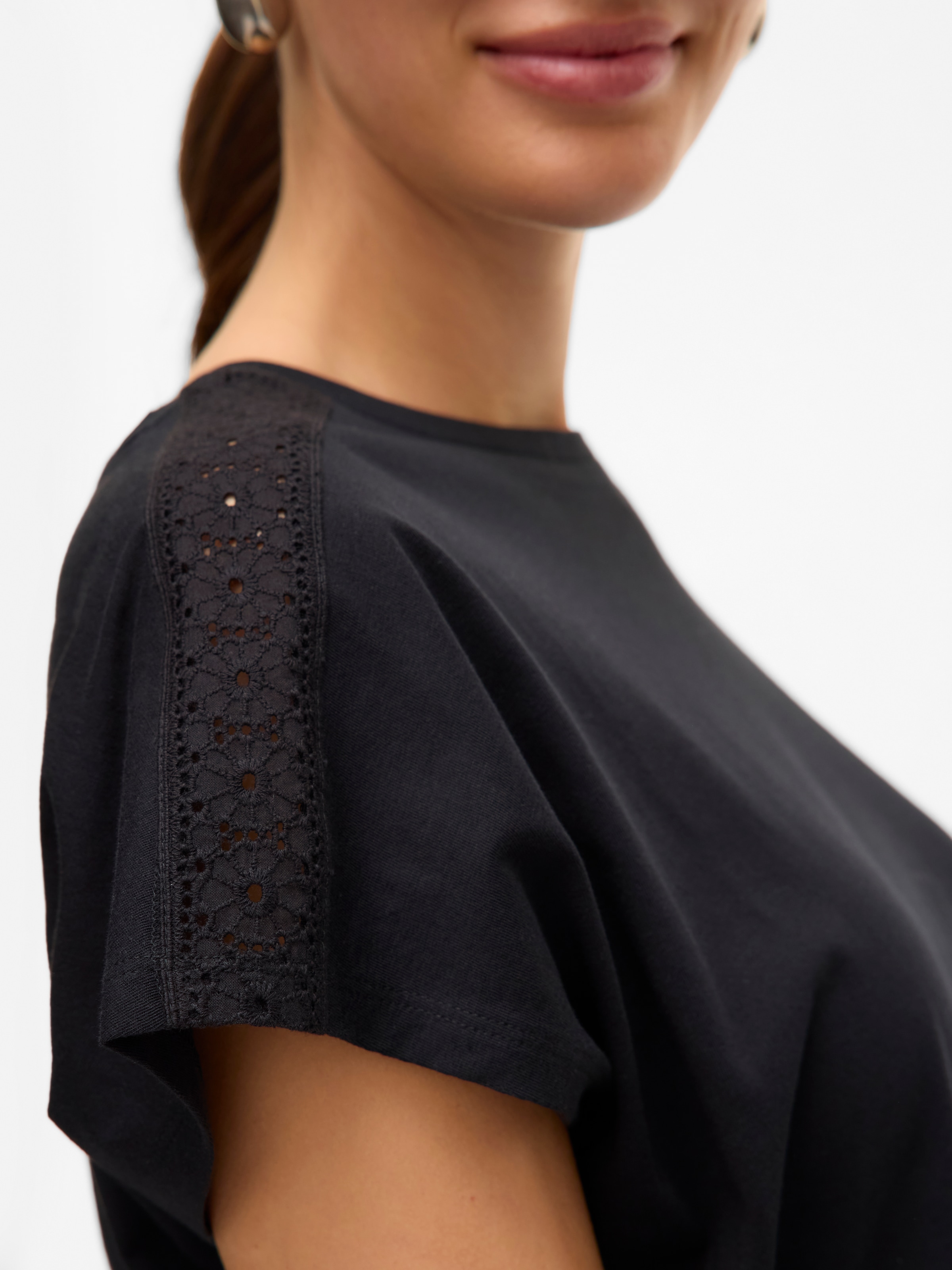 Vero Moda Kurzarmshirt »VMEMMY SS LACE TAPE TOP JRS GA NOOS«