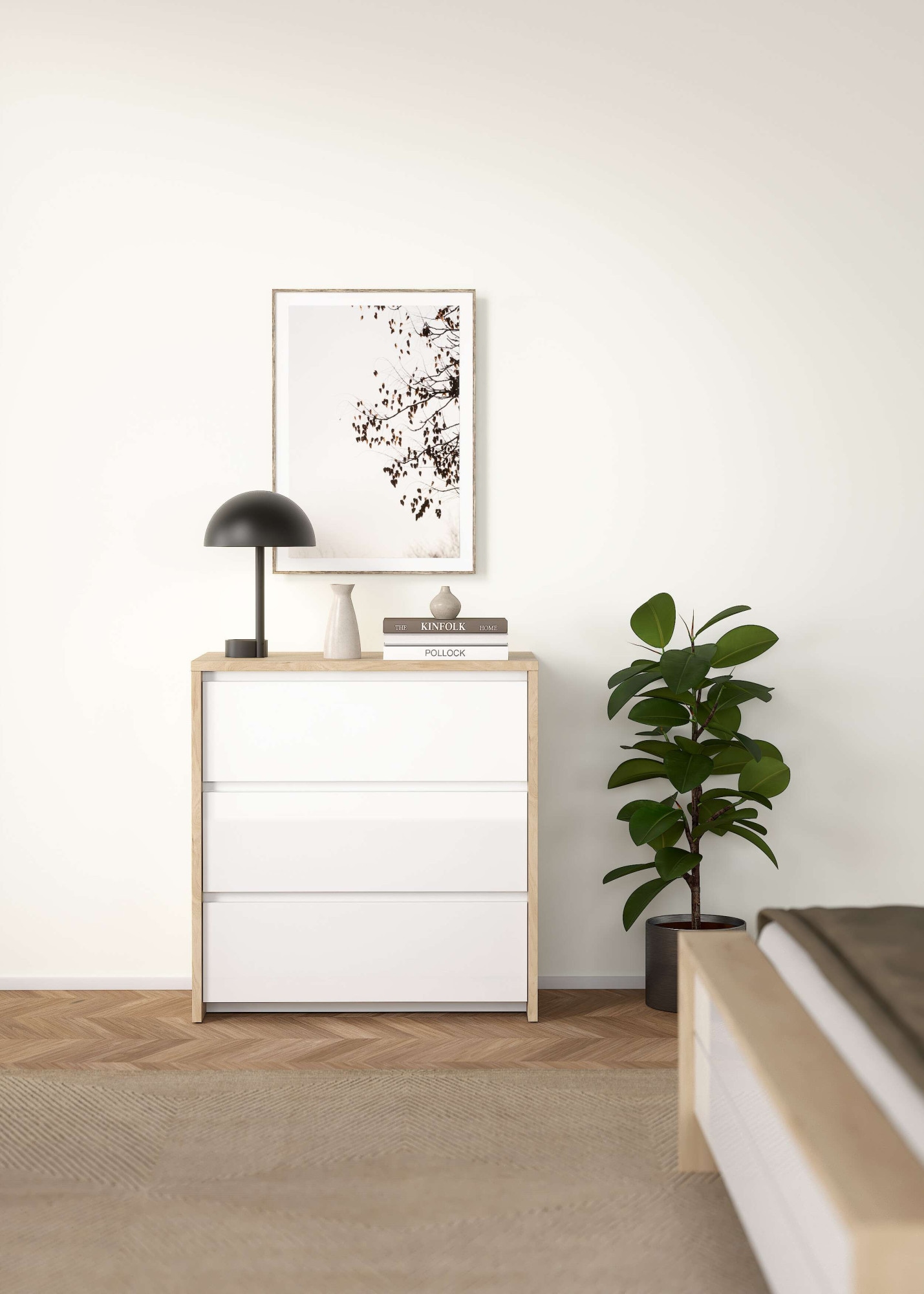 Home affaire Kommode »Next Sideboard mit 3 grifflosen Schubladen« 3 geräumige Schubladen für übersichtliche Aufbewahrung