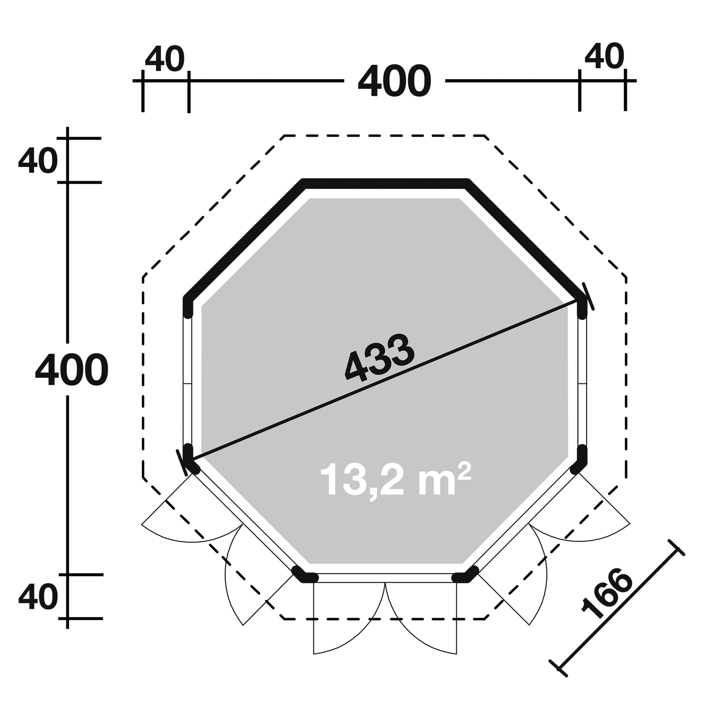 Wolff Holzpavillon »Roma 4.0«, (Set), BxT: 480x480 cm, mit Dachschindeln und Fußboden