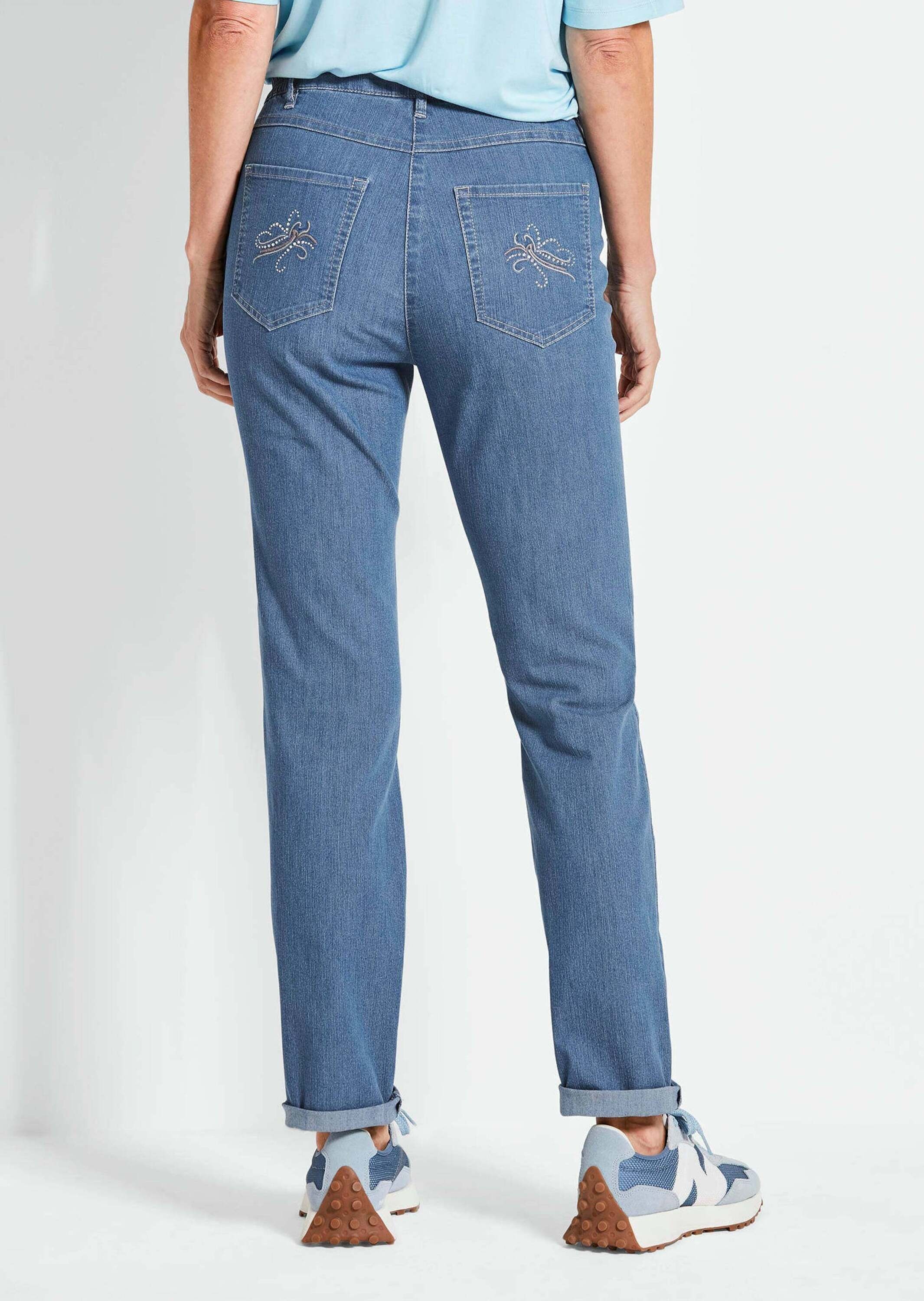 GOLDNER Stretch-Jeans »Jeanshose Carla Edel geschmückte Jeanshose Carla«