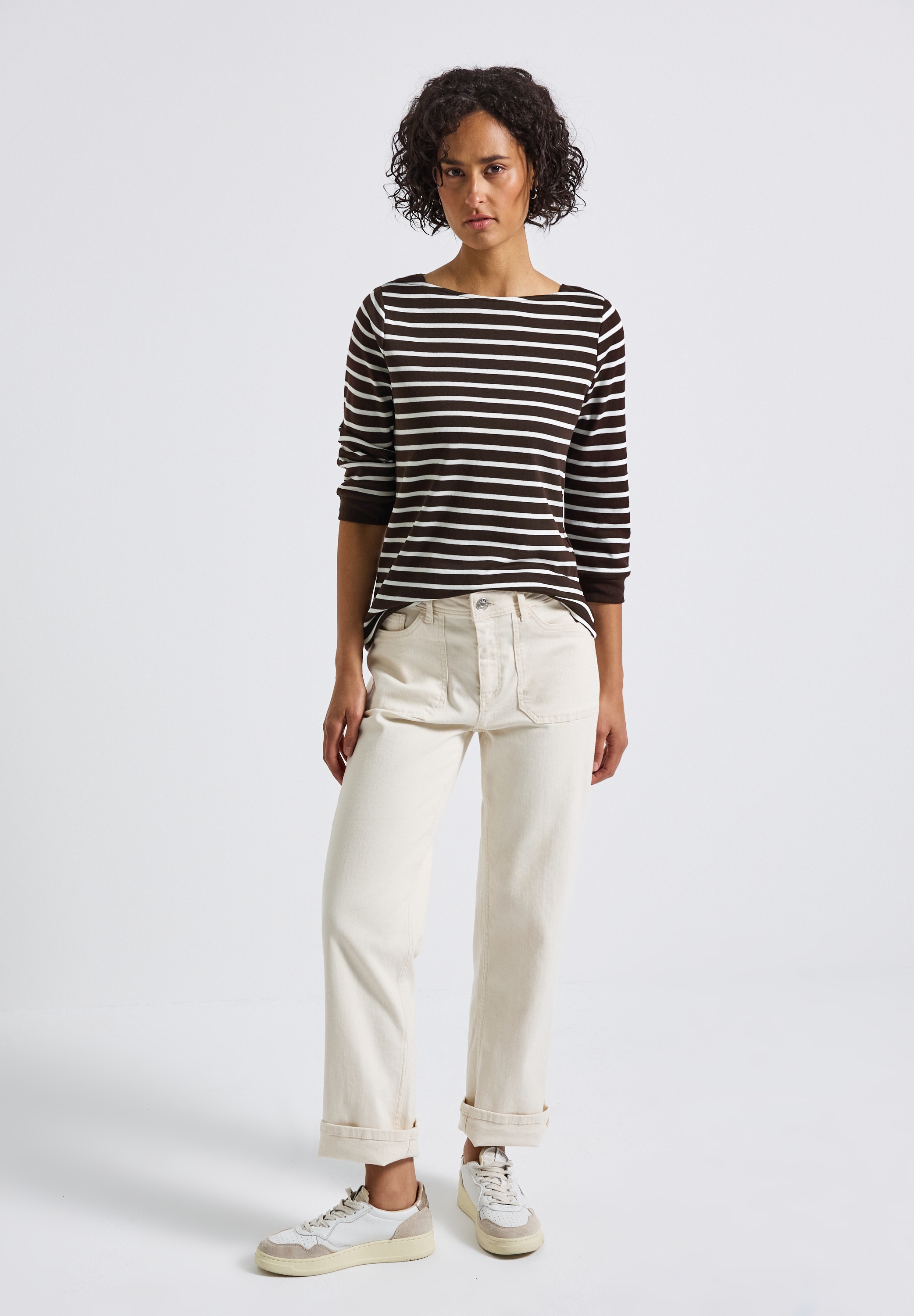 STREET ONE 3/4-Arm-Shirt »LTD QR Basic«, Sommershirt im Ringel-Streifen-Look