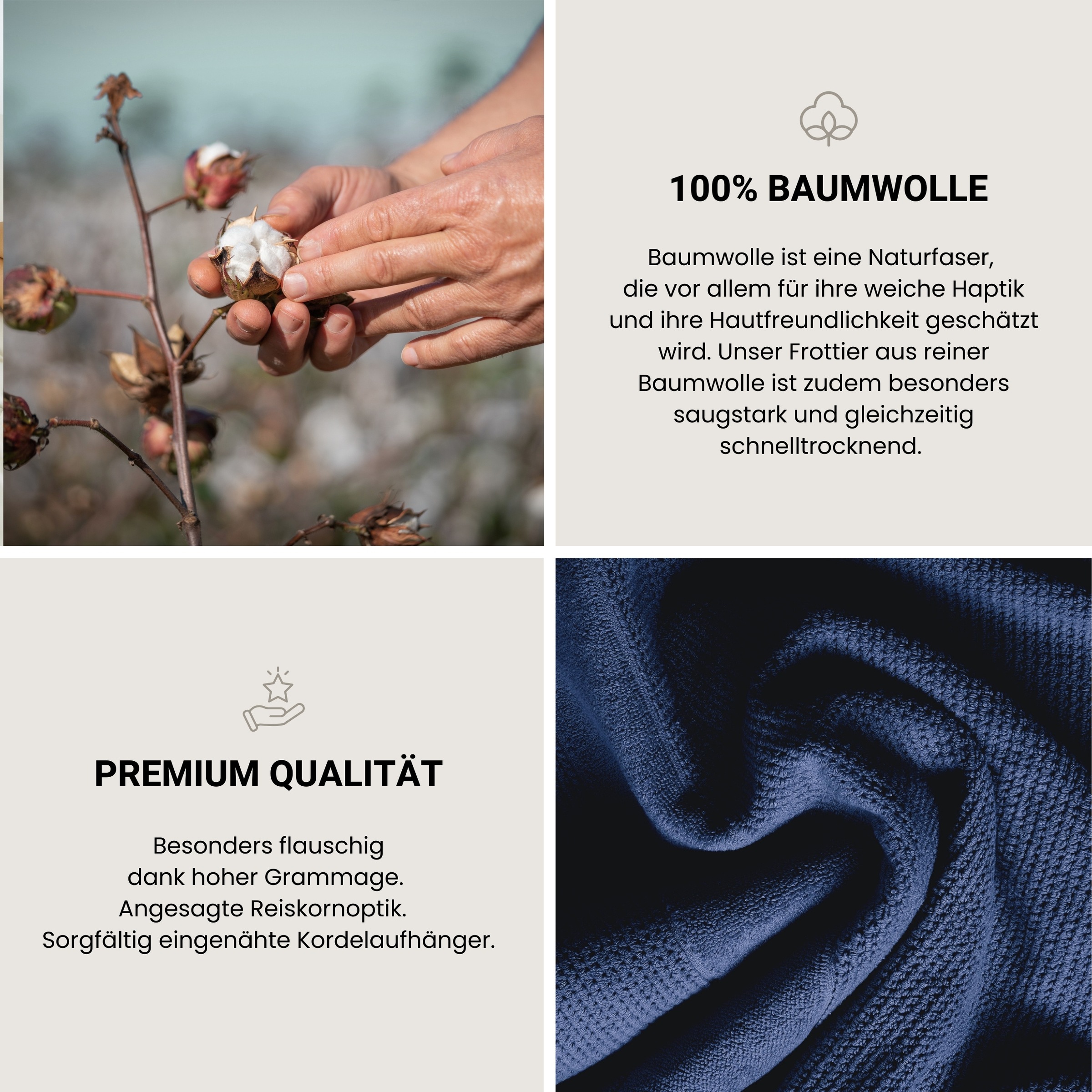 Thumbnail - Schiesser Handtücher "Turin aus 100% Baumwolle in dezenter Reiskornoptik" MADE IN GREEN by OEKO-TEX