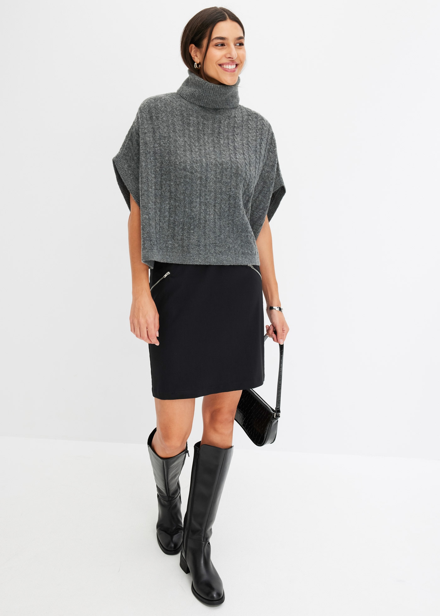 bonprix Minirock mit Bequembund und Reißverschlusstaschen