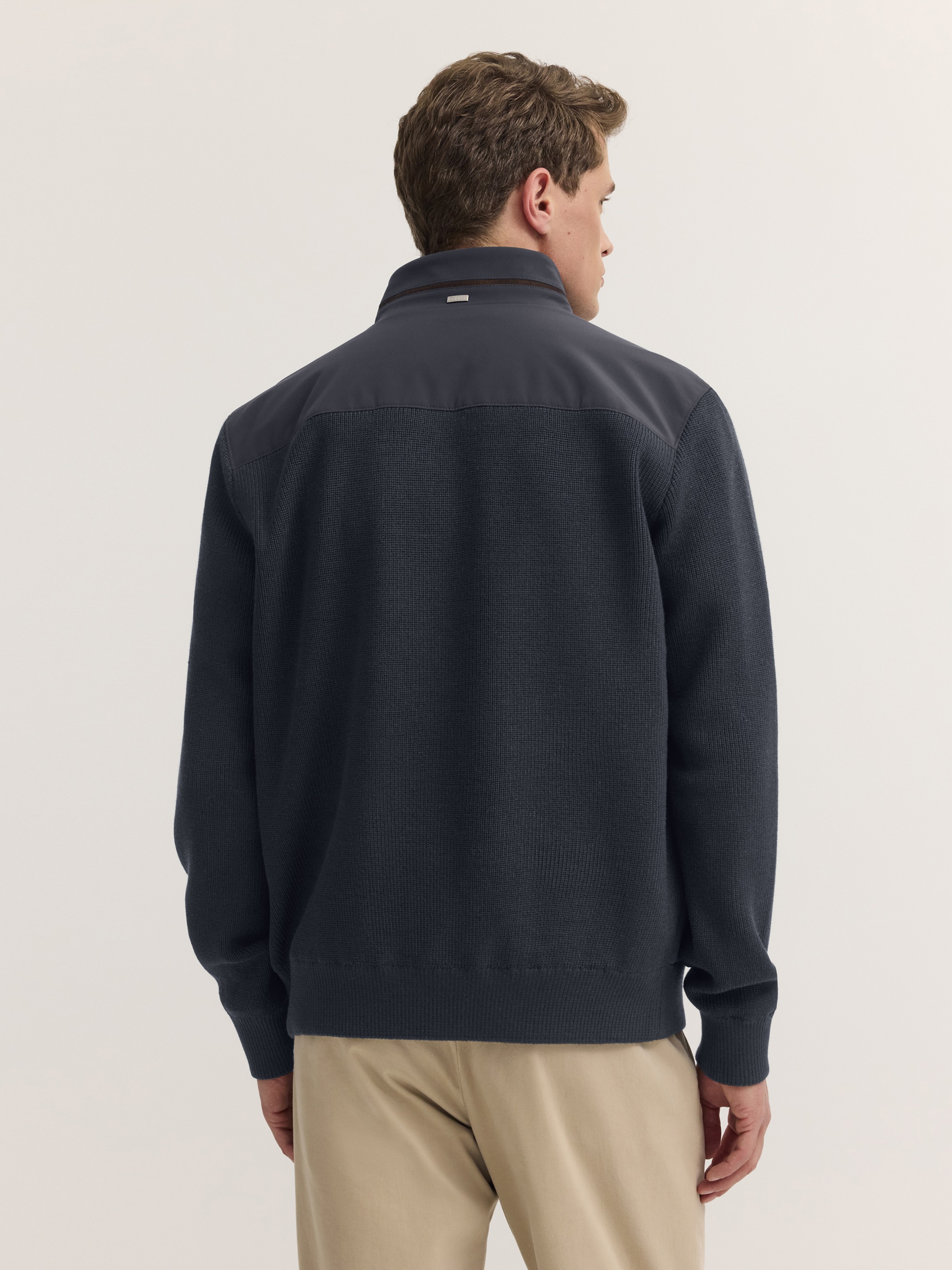 bugatti Strickjacke »Regular Fit« Regular Fit Hybrid Stehkragen