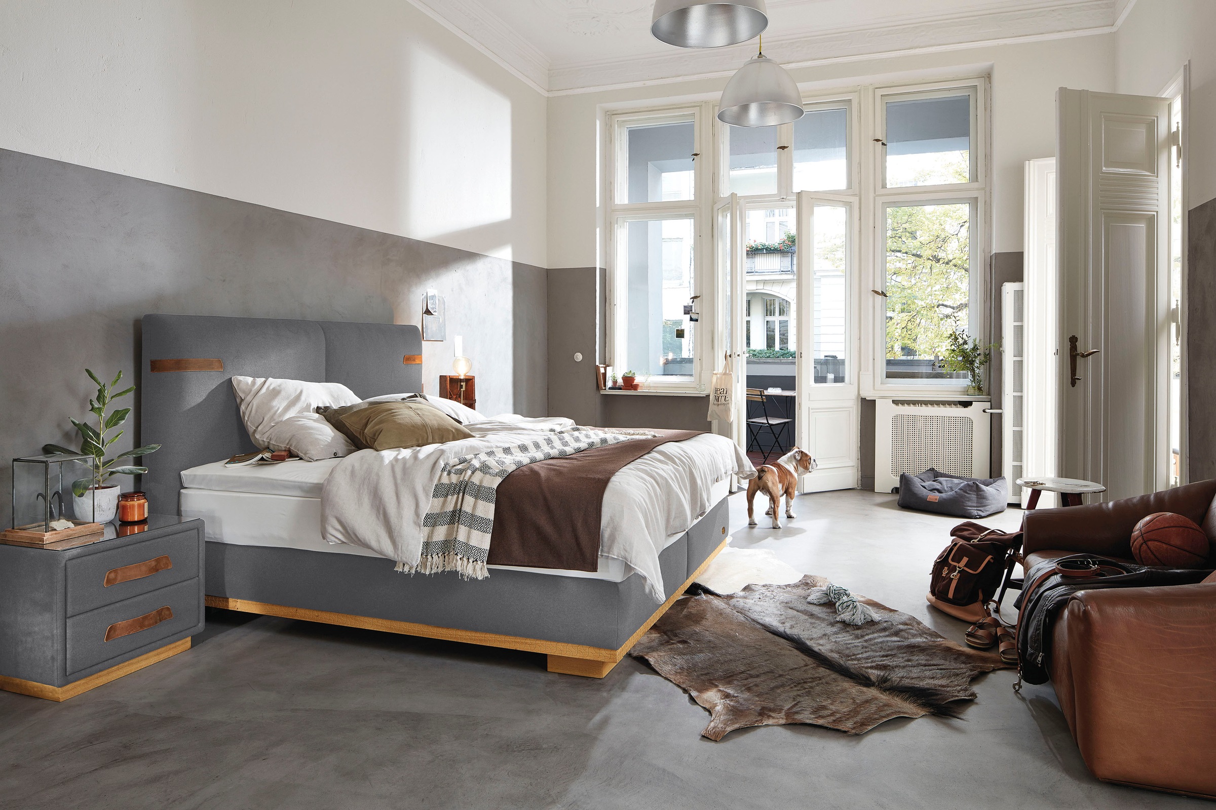 Birkenstock Nachtkommode "Montevideo", inklusive Glasplatte, mit Lederlasch günstig online kaufen