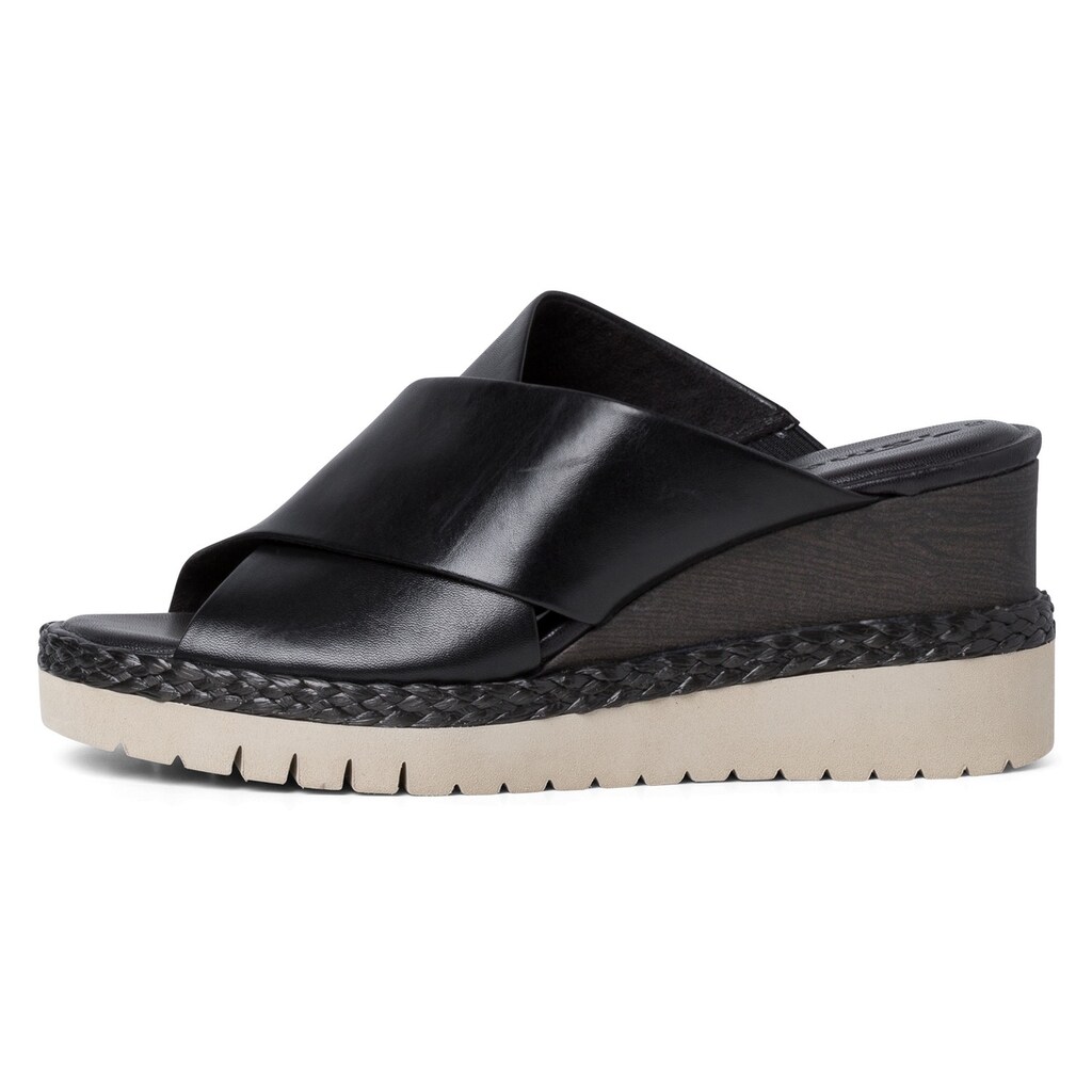Marken Tamaris Tamaris Pantolette, mit breiter Bandage schwarz Marken Tamaris Tamaris Pantolette, mit breiter Bandage schwarz