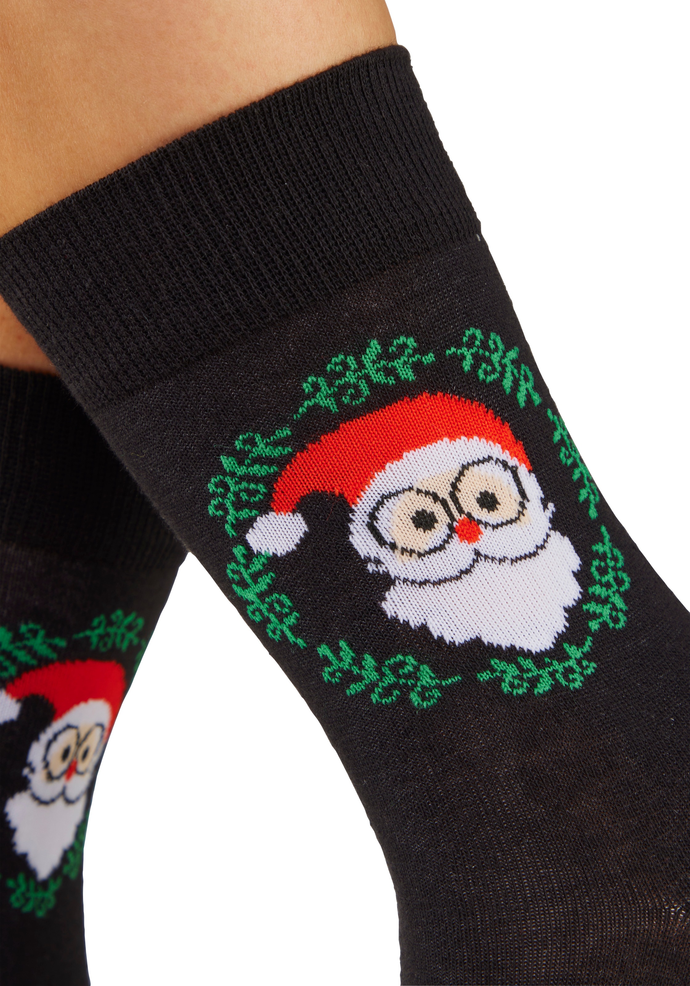 H.I.S Freizeitsocken »Damen Weihnachtssocken« Packung, 3 Paar tlg. mit lustigen Weihnachtsmotiven
