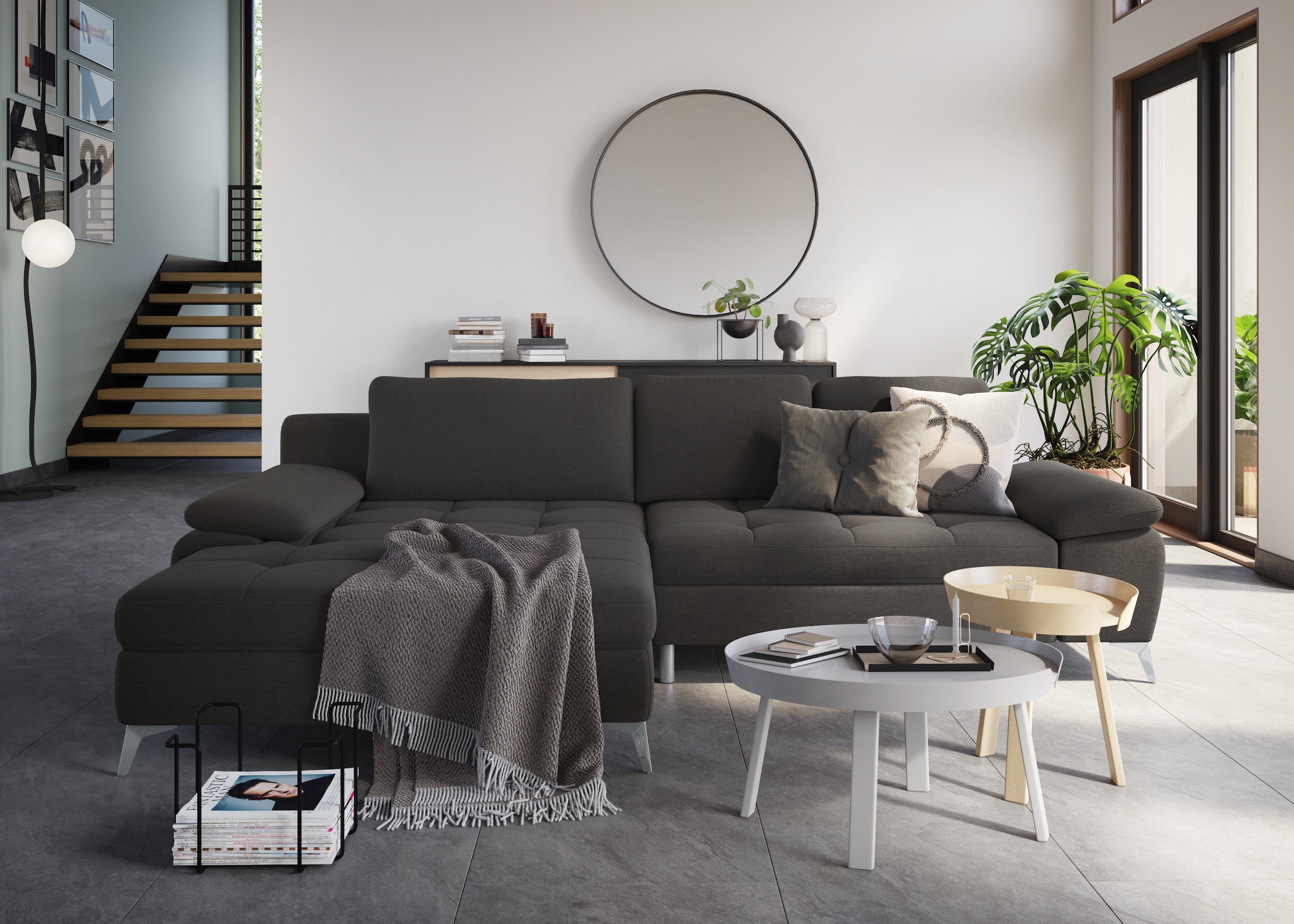 sit&more Ecksofa "Latigo L-Form" mit Mega-Recamiere, wahlweise mit Schlaffunktion und Bettkasten