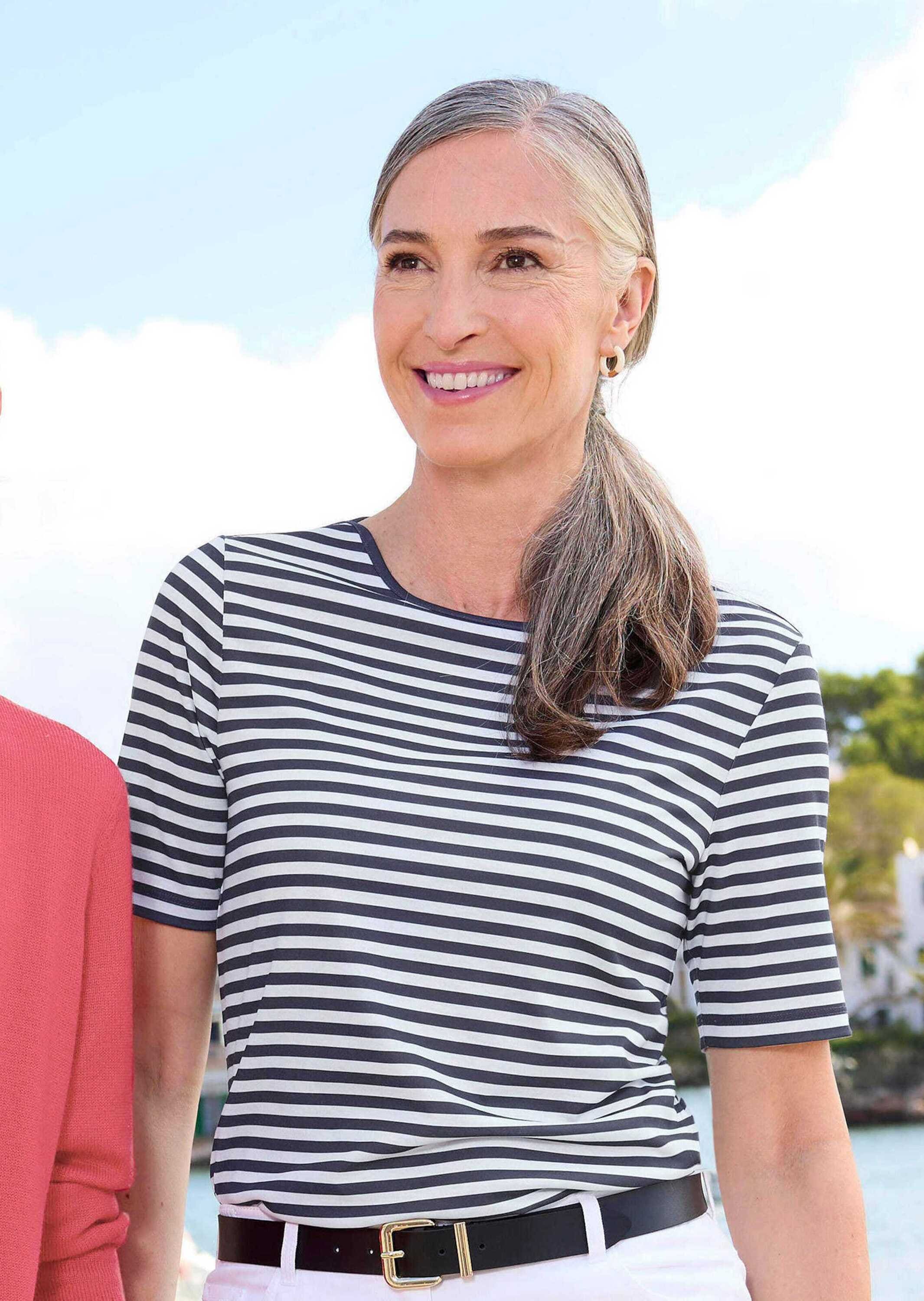 GOLDNER Kurzarmshirt »Kurzgröße Stilvolles Streifenshirt für Damen«