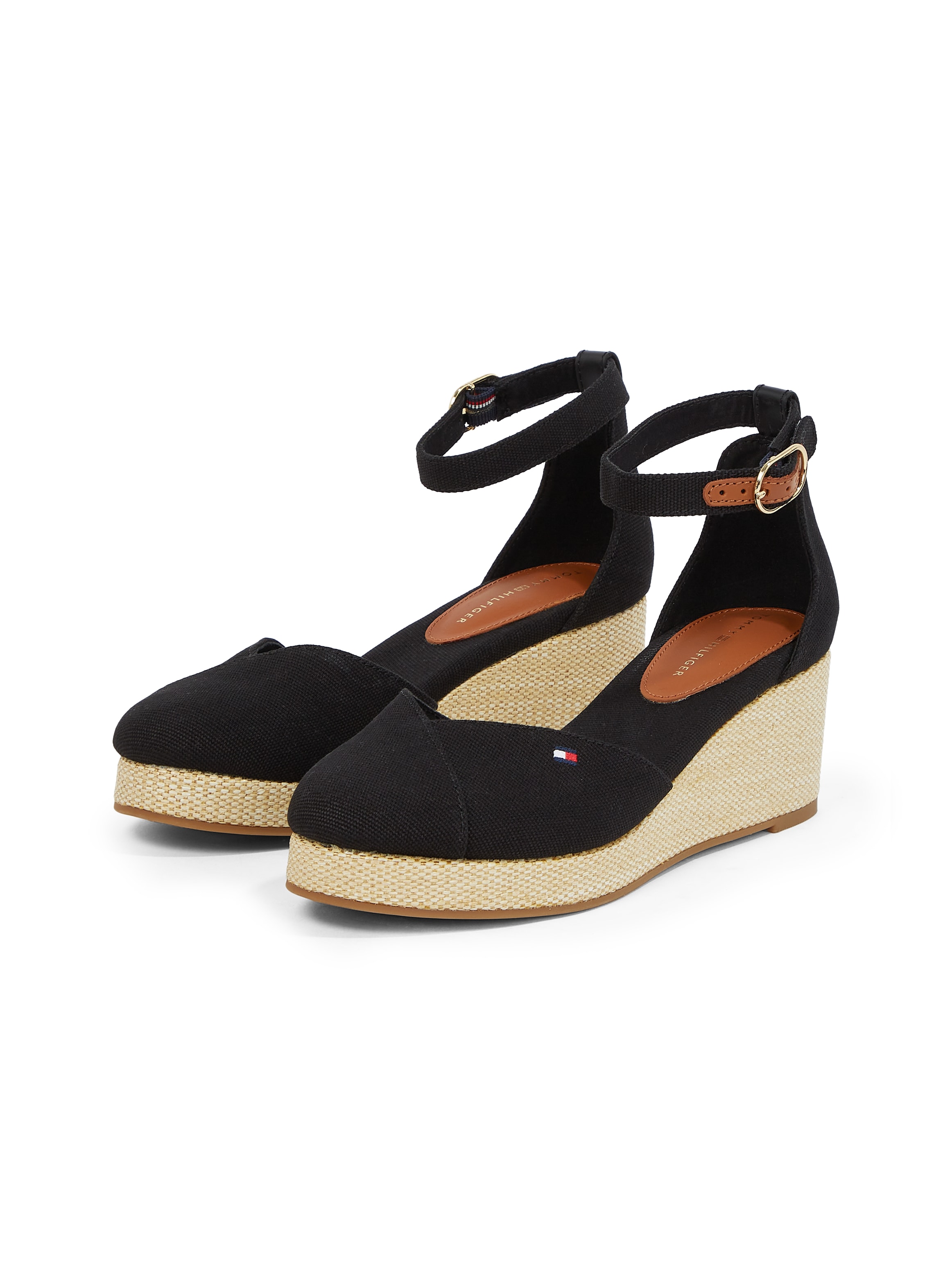 Tommy Hilfiger Keilsandalette "FLAG CLOSED TOE MID WEDGE ESPAD", Riemchensa günstig online kaufen