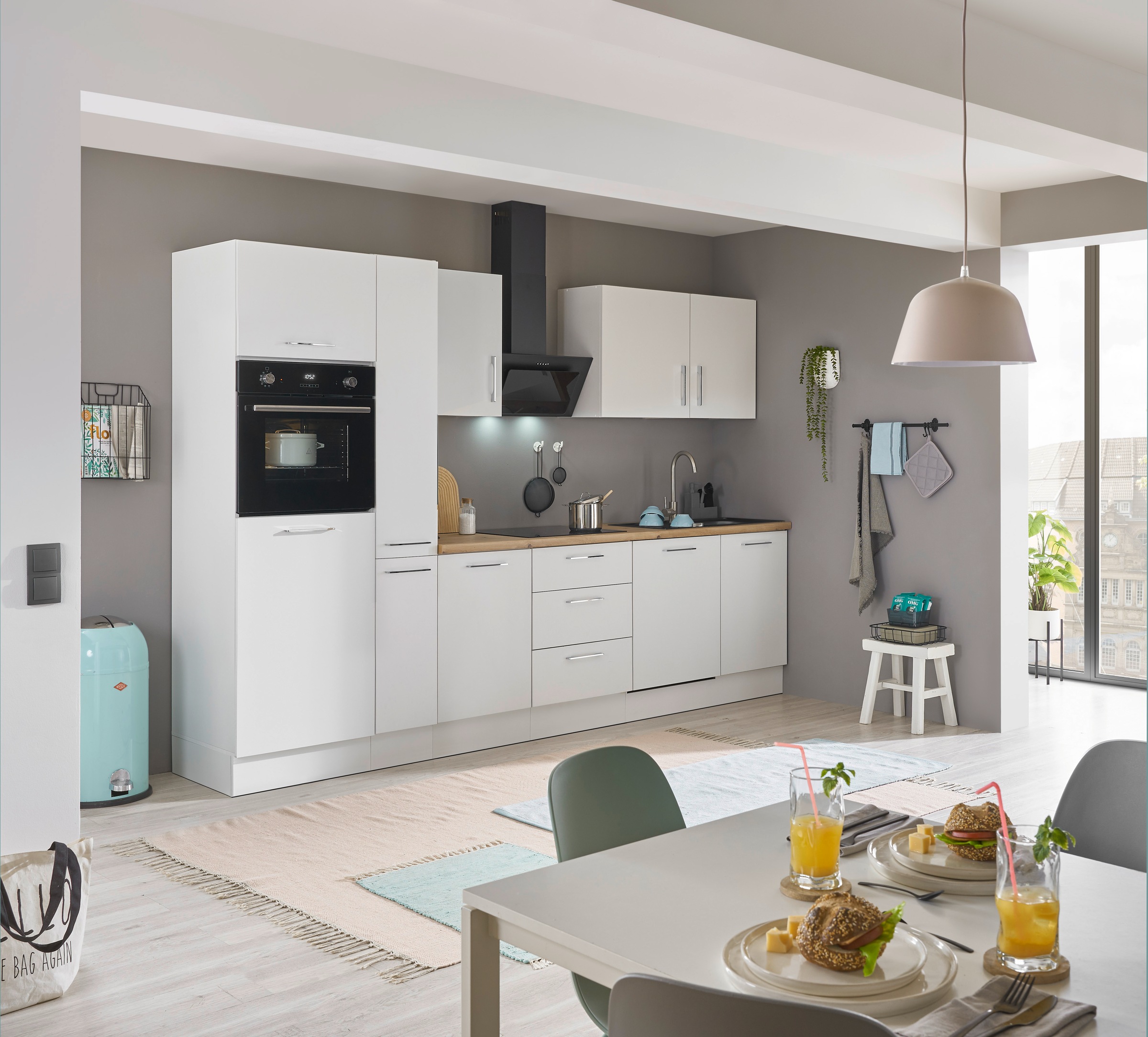 BASIC by Balculina Küchenzeile »Turin«, Breite 310 cm, wahlweise mit E-Geräten