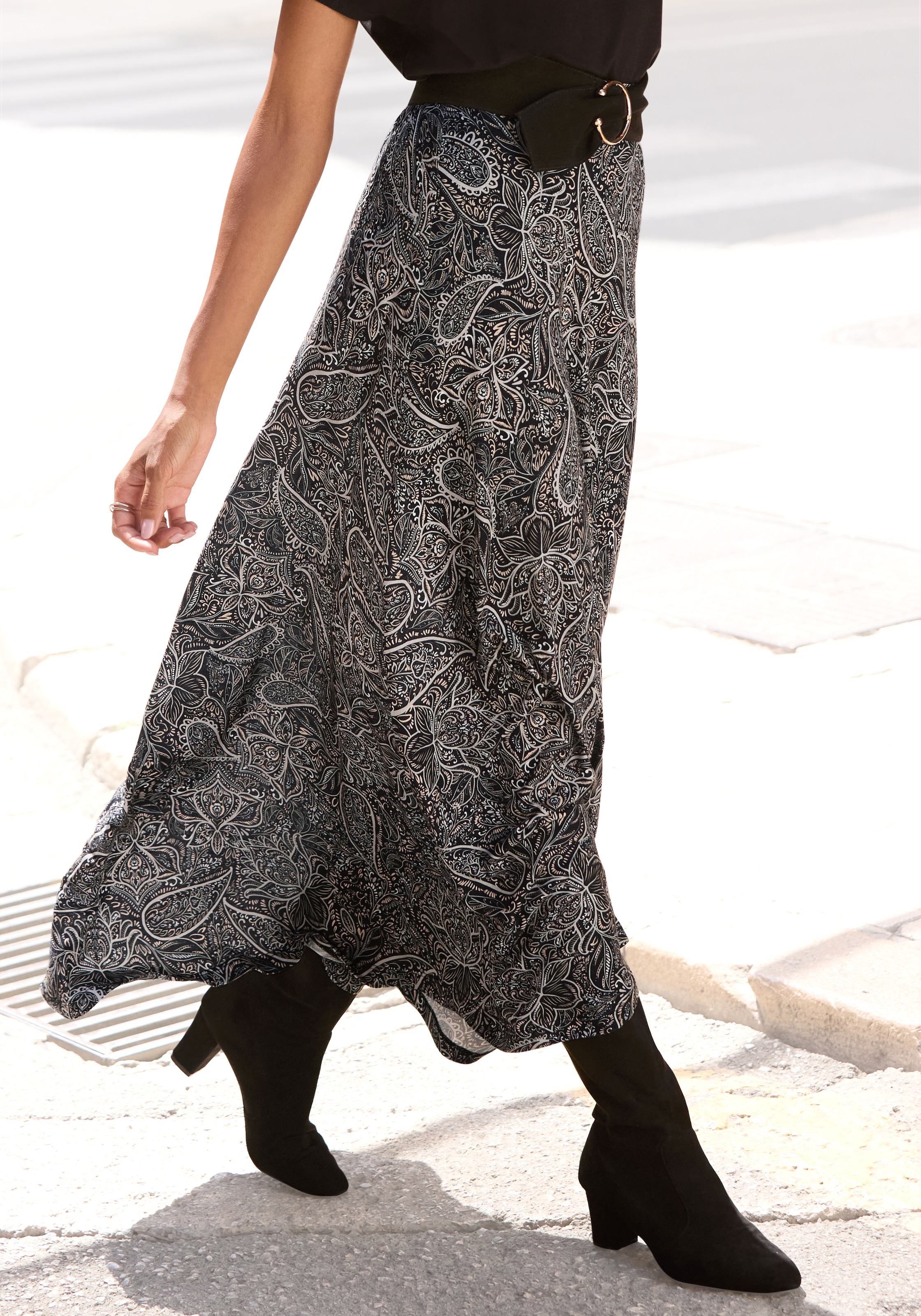 LASCANA Maxirock mit Allover-Print günstig online kaufen