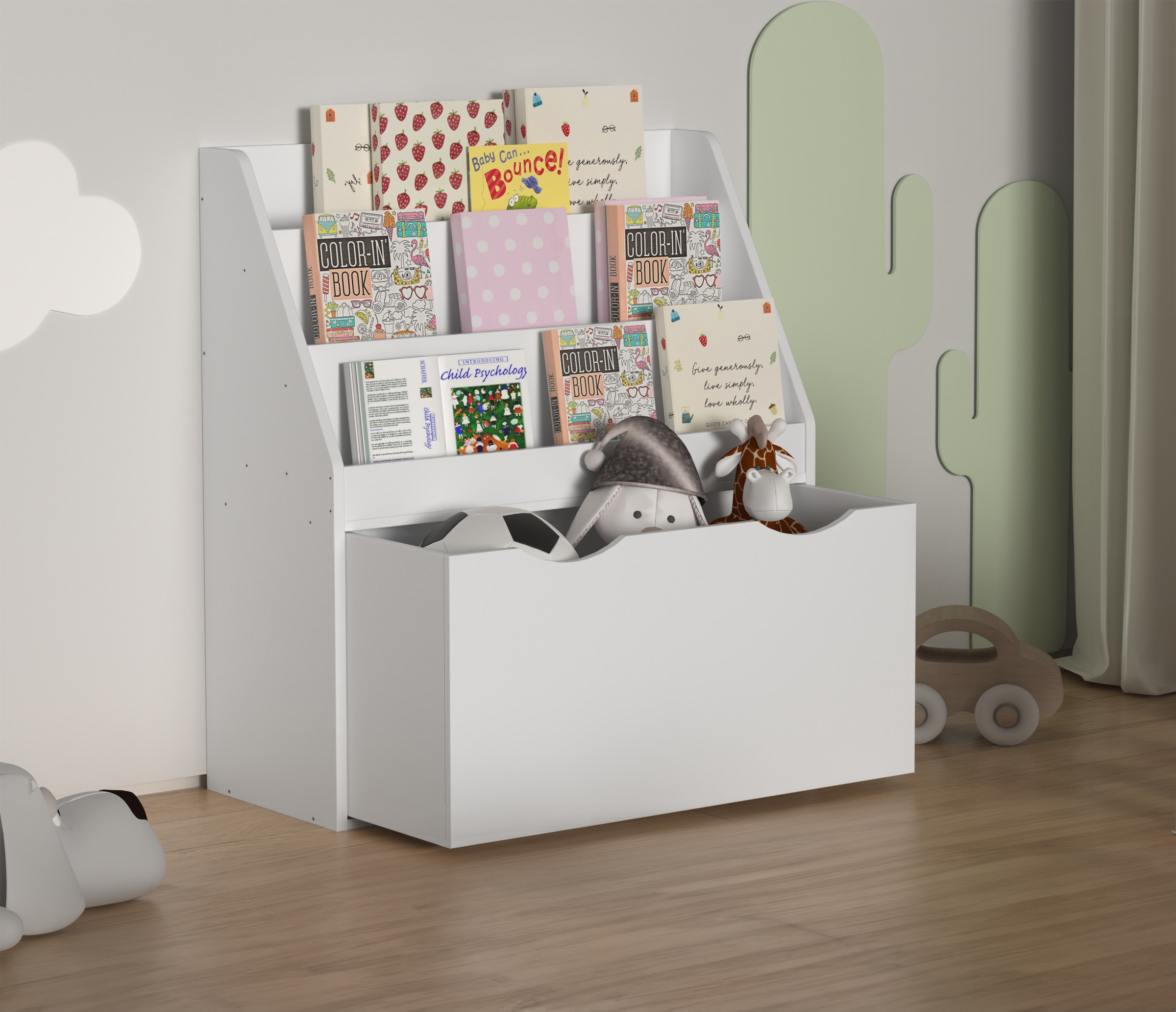 VCM Standregal »Kinderregal Bücherregal Schublade Regal Besira L«