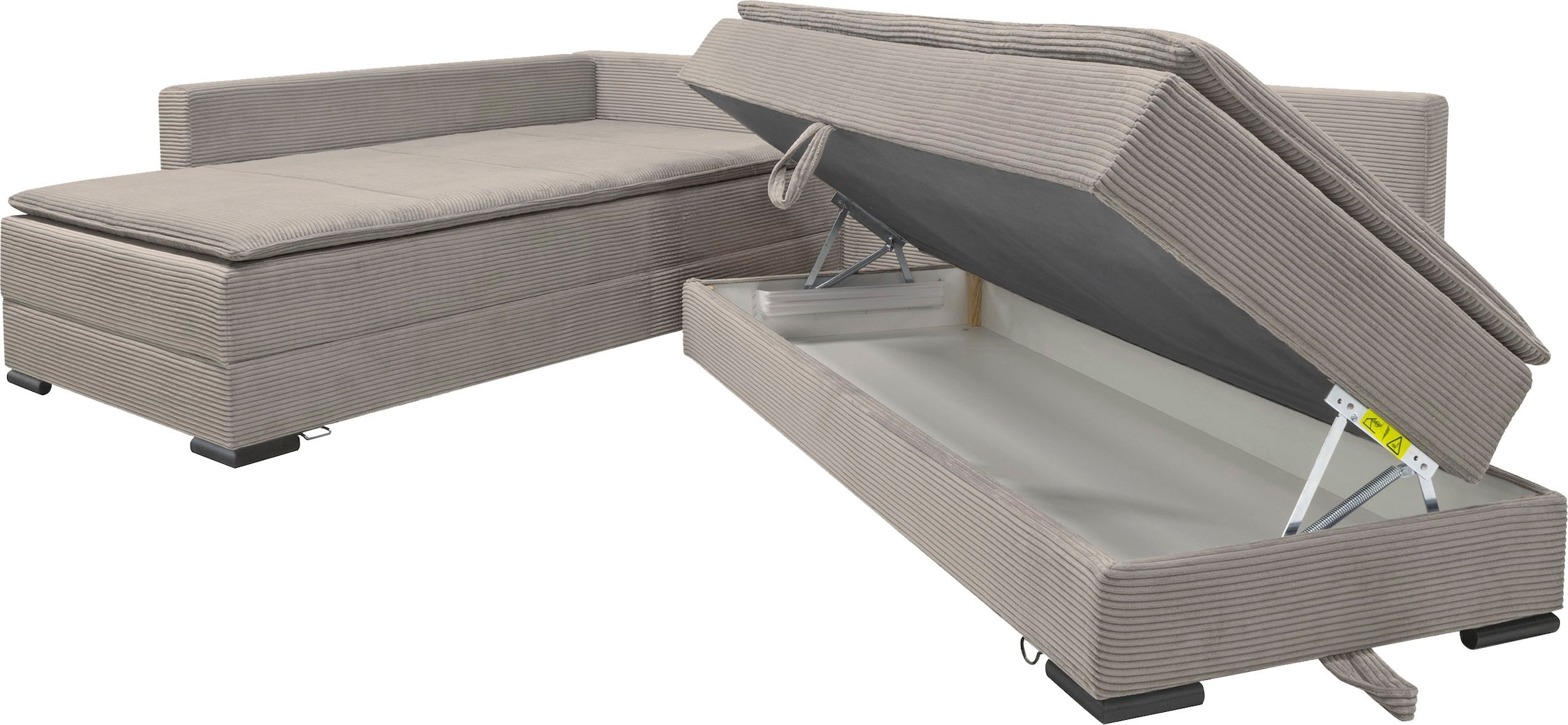 INOSIGN Ecksofa »Night & Day L-Form mit Dauer-Schlaffunktion, Cord-Bezug!« inklusive Bettfunktion und Bettkasten