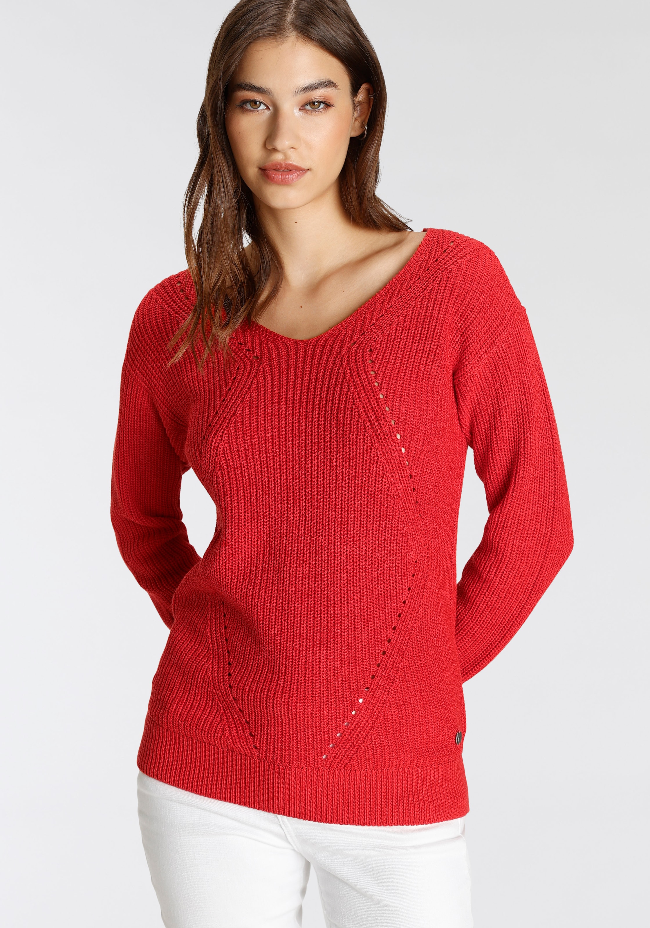 Tamaris Strickpullover, in Grobstrick aus Baumwollmischung günstig online kaufen