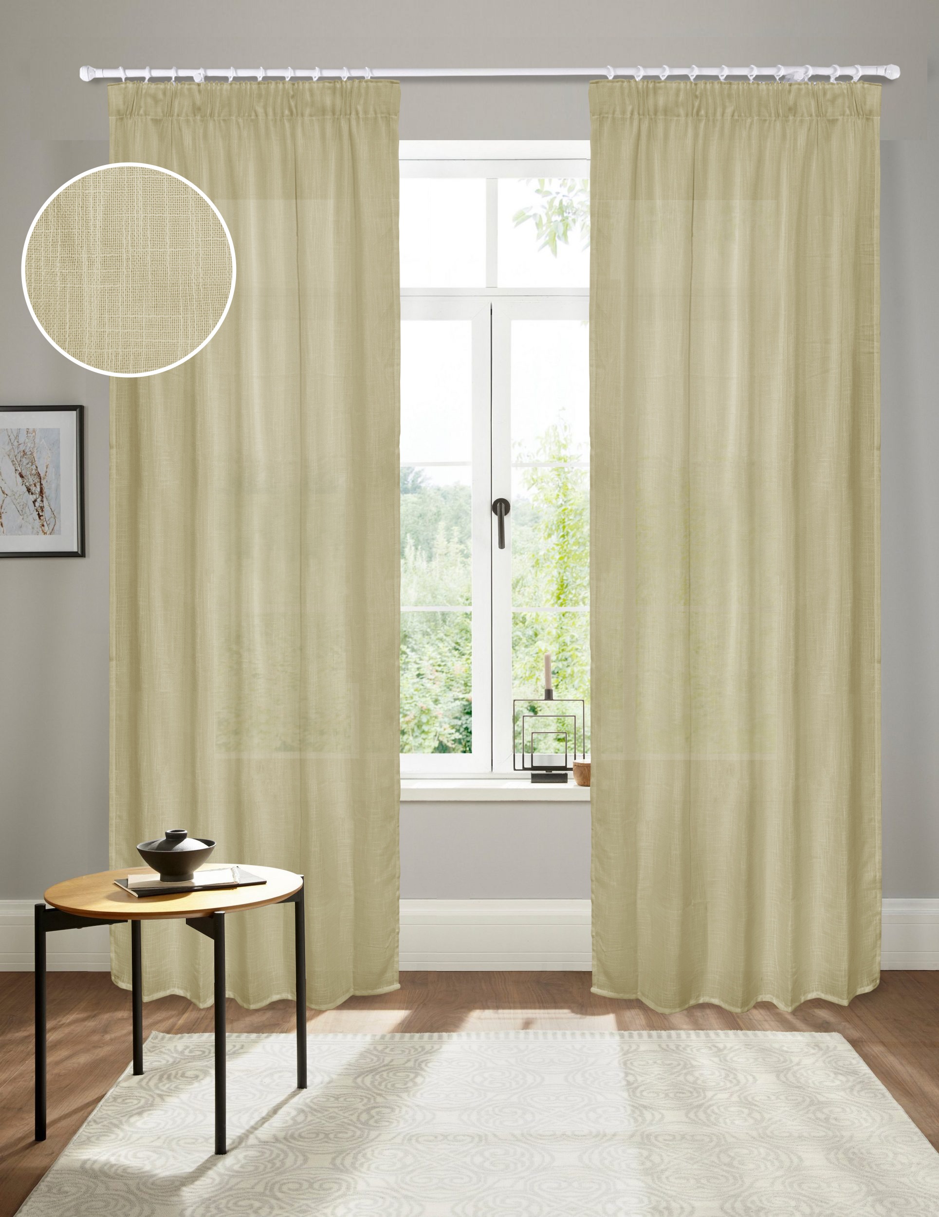 andas Gardine "Tursik" Faltenband 1 Stk. tlg. Blickdicht, Leinenlook, Polye günstig online kaufen