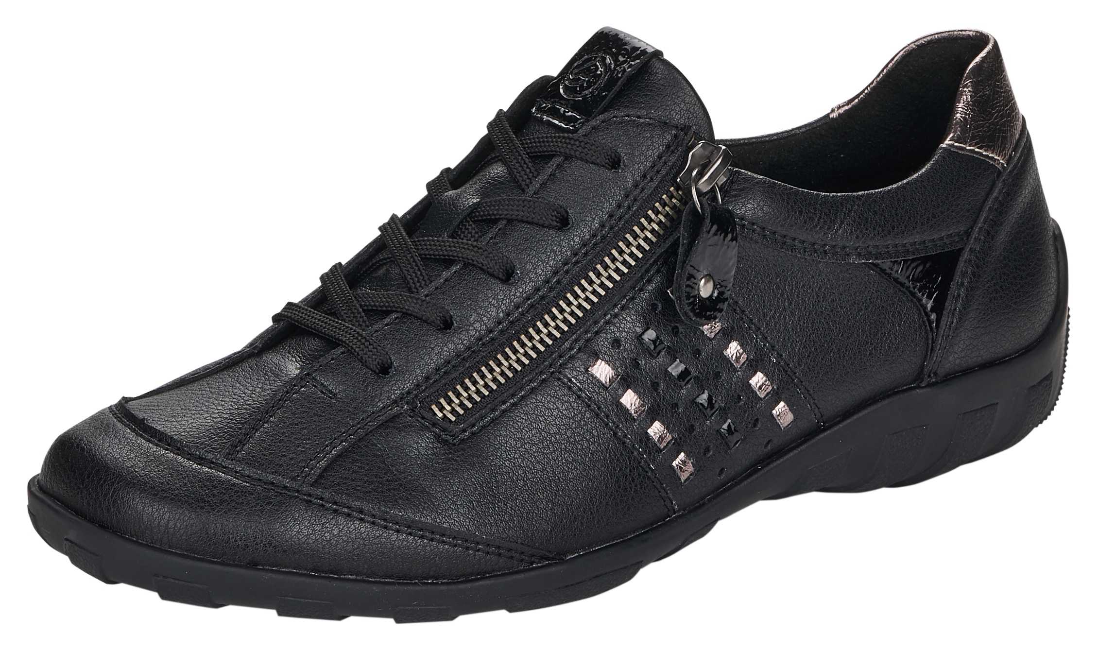 Schnürschuh, mit dezenter Metallic-Verzierung