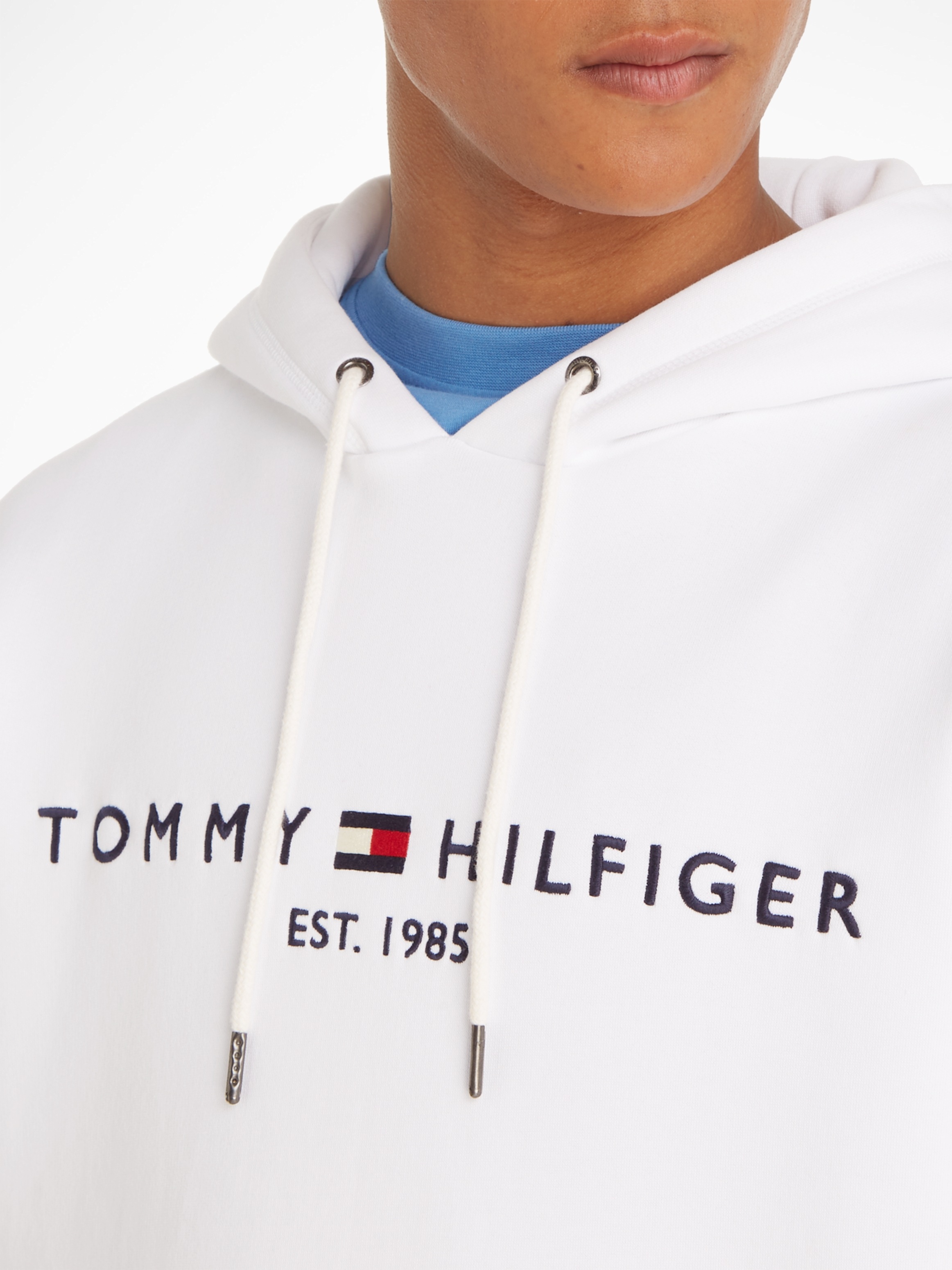 Thumbnail - Tommy Hilfiger Kapuzensweatshirt "TOMMY LOGO", unifarben, casual, regular fit, Baumwollmix, Kapuze