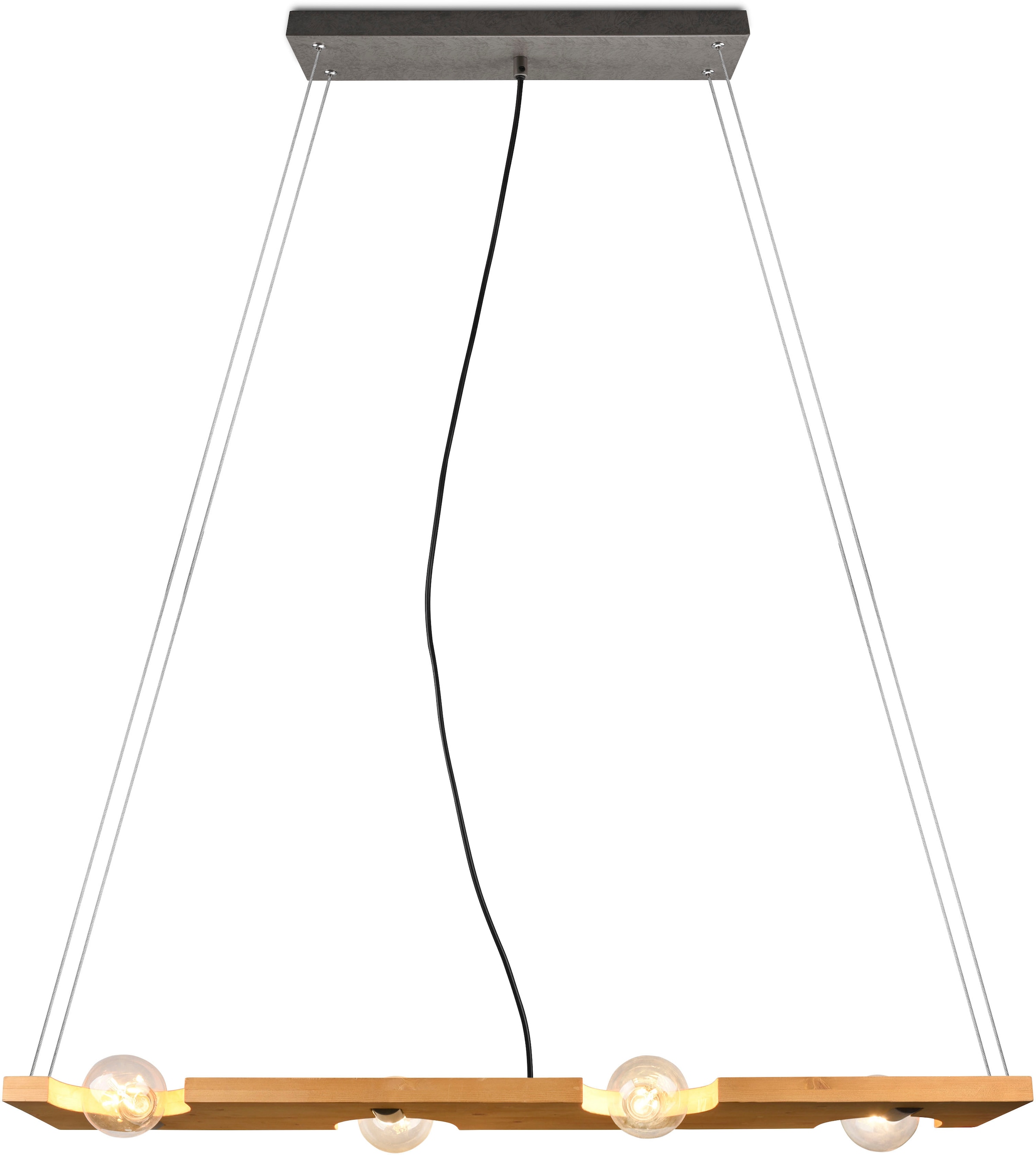 naturbelassen »Tailor«, BAUR 4 flammig-flammig, max exkl Holz 10W, Hängelampe | 4xE27 TRIO Leuchten höhenverstellbar, Pendelleuchte