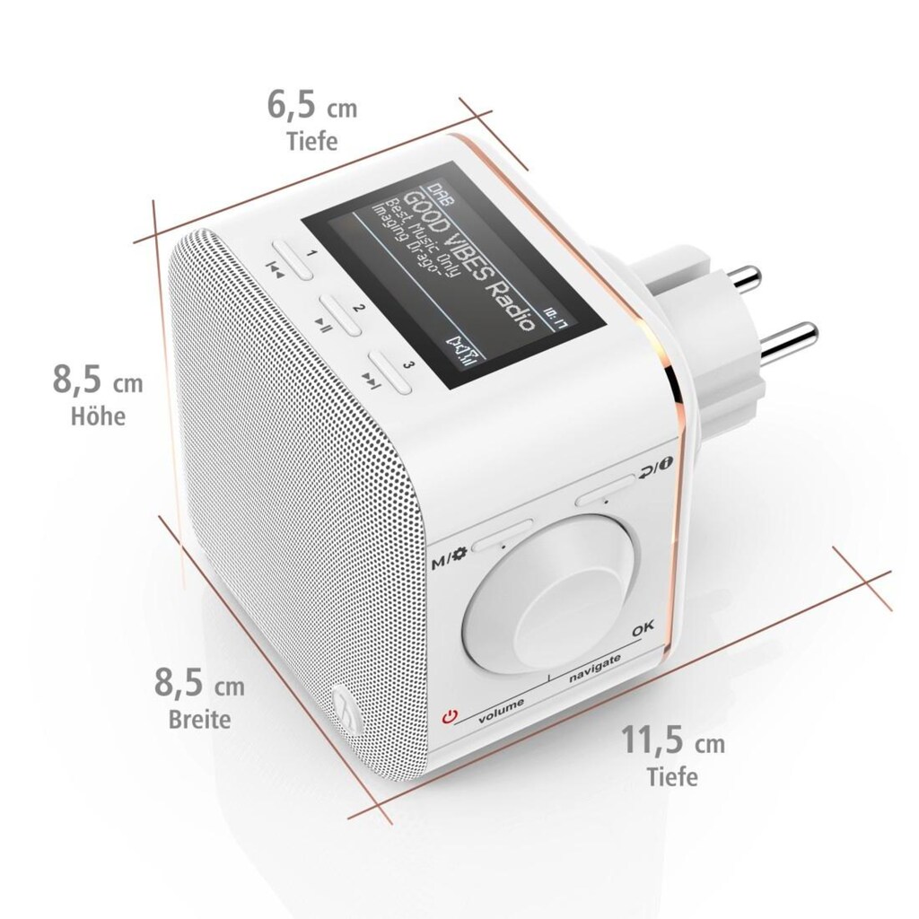 Hama Digitalradio (DAB+) »Steckdosenradio, DAB Radio f. Steckdose, Bluetooth/FM DR40BT-PlugIn«