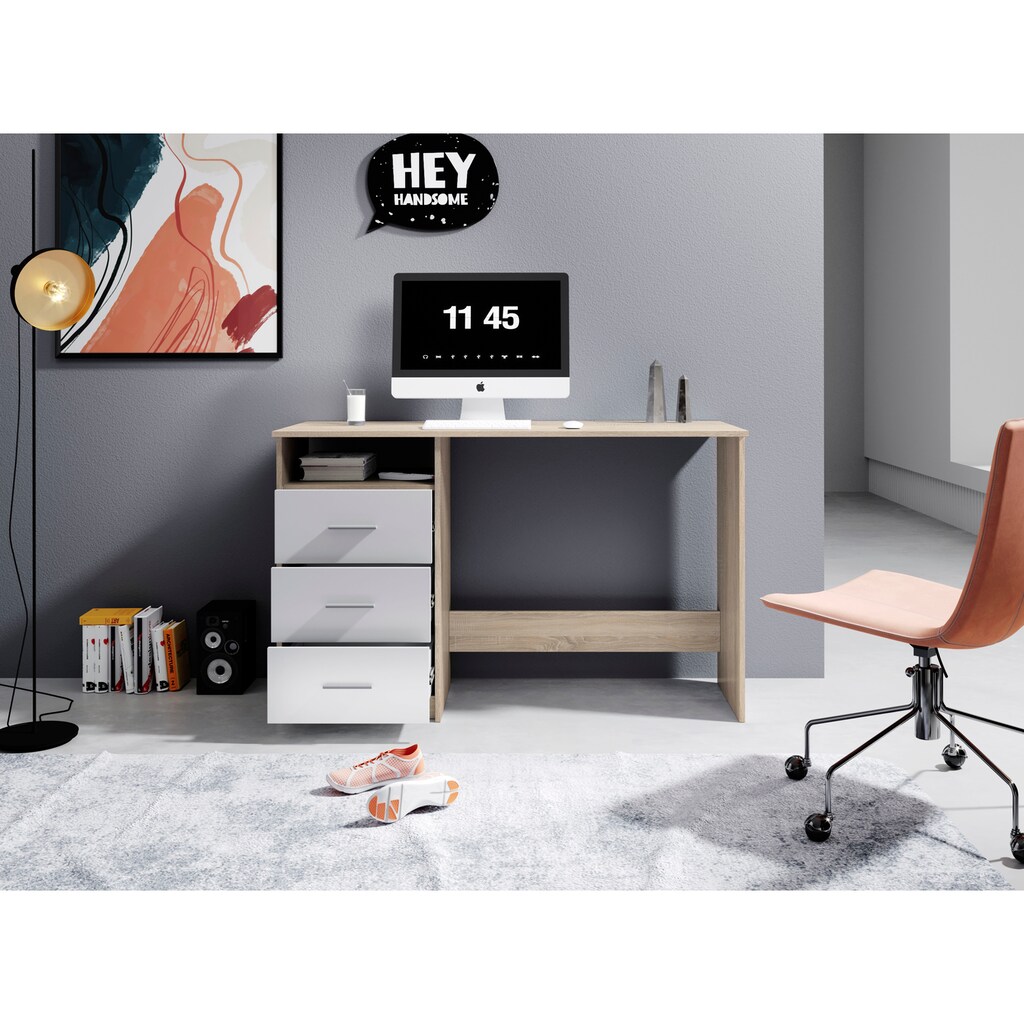 BEGA OFFICE Schreibtisch »Adria«, mit Schubkasten abschließbar, Schubkästen Rechts oder links montierbar