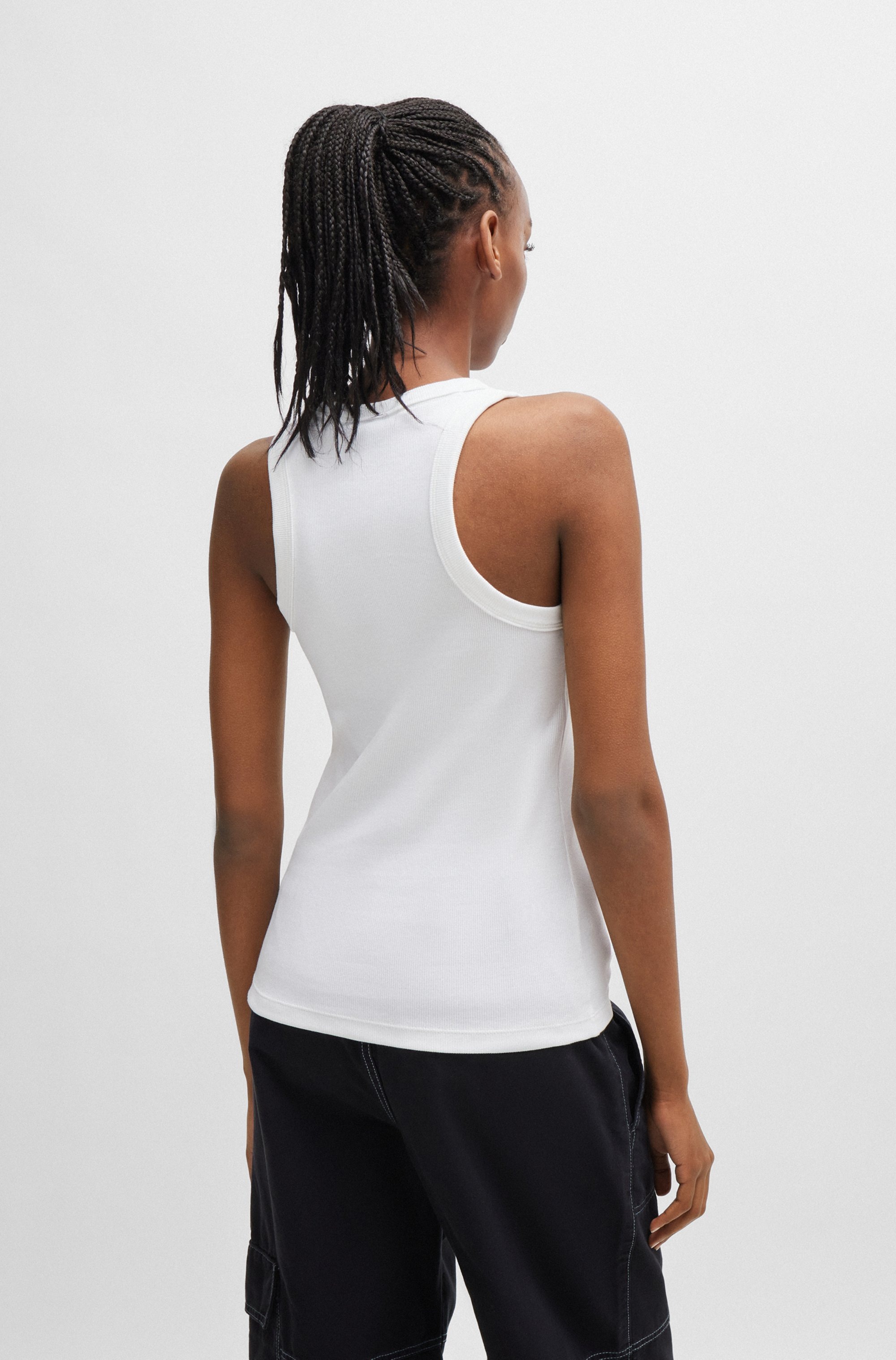 HUGO Blue Tanktop "Easy Tank", Rippware aus Baumwollmischung mit Elasthan günstig online kaufen